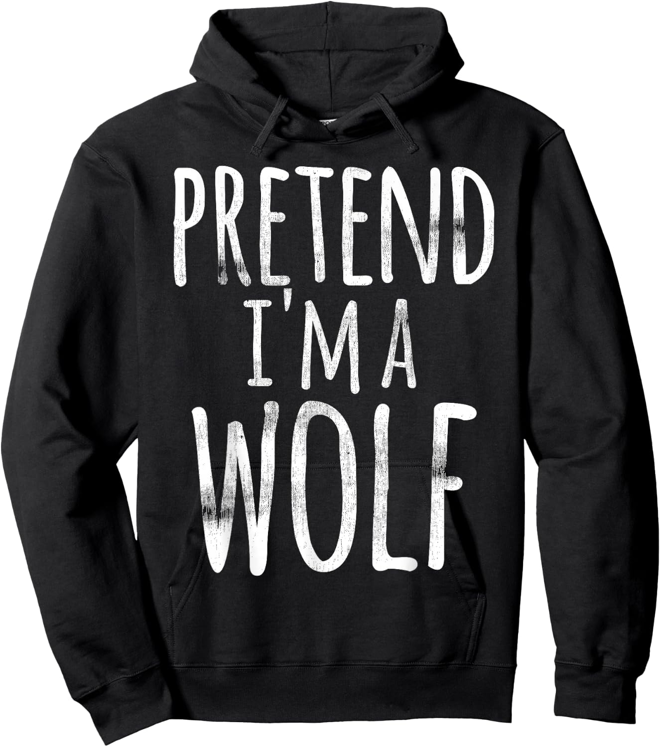 Funny Easy Lazy Halloween PRETEND I'M A WOLF COSTUME Outfit Hoodie - Hoodie | Black
