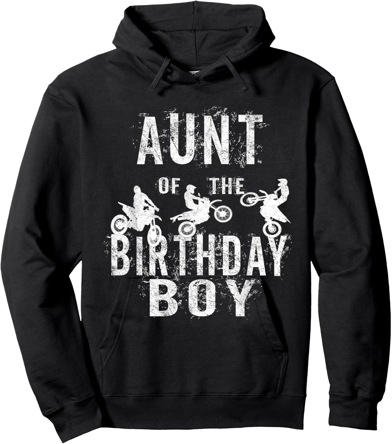 Aunt Of The Birthday Boy Dirt Bike B-day Party Hoodie - Hoodie | Black