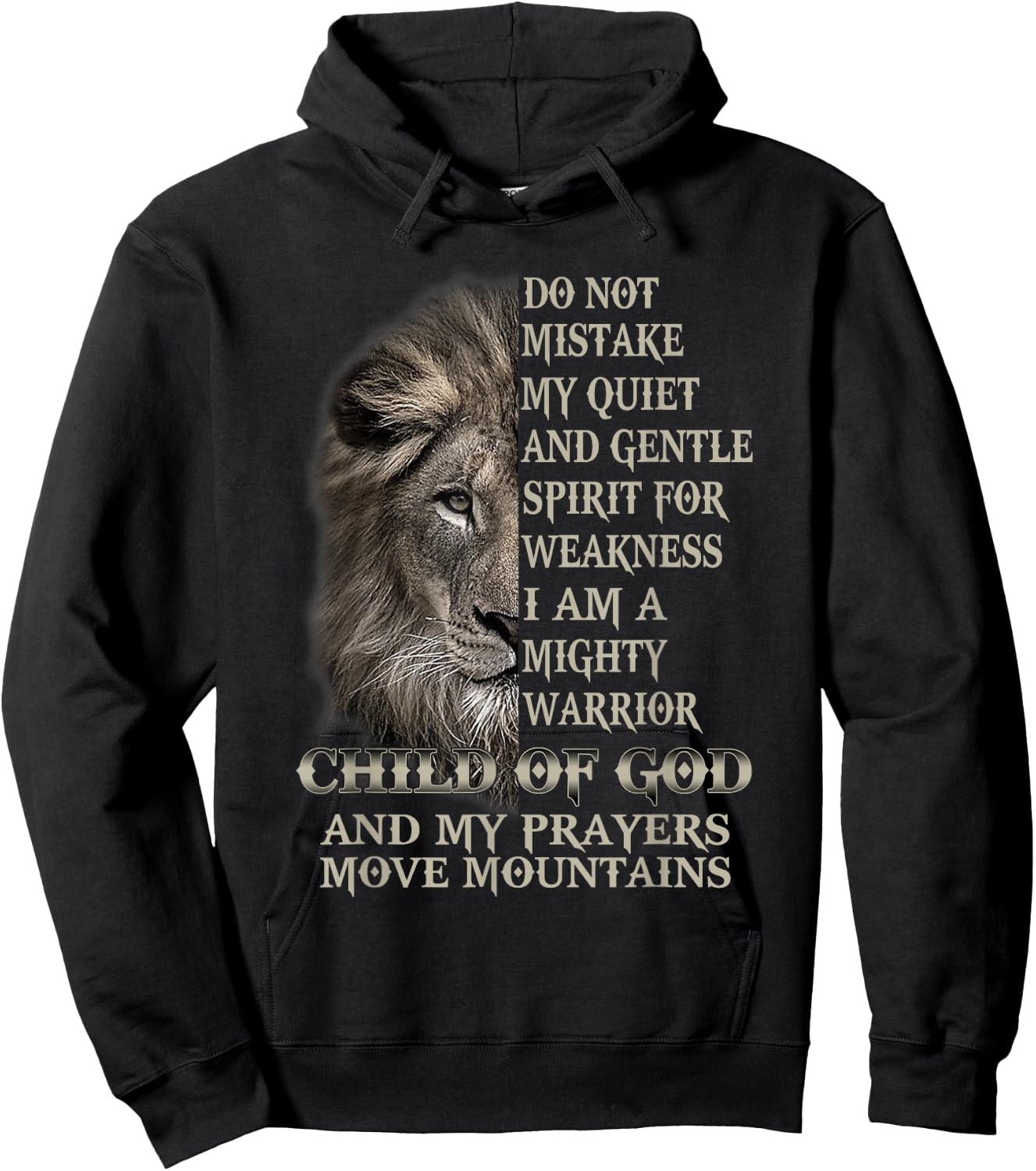 I Am A Mighty Warrior Child Of God Lion Christ Jesus Lover Hoodie - Hoodie | Black