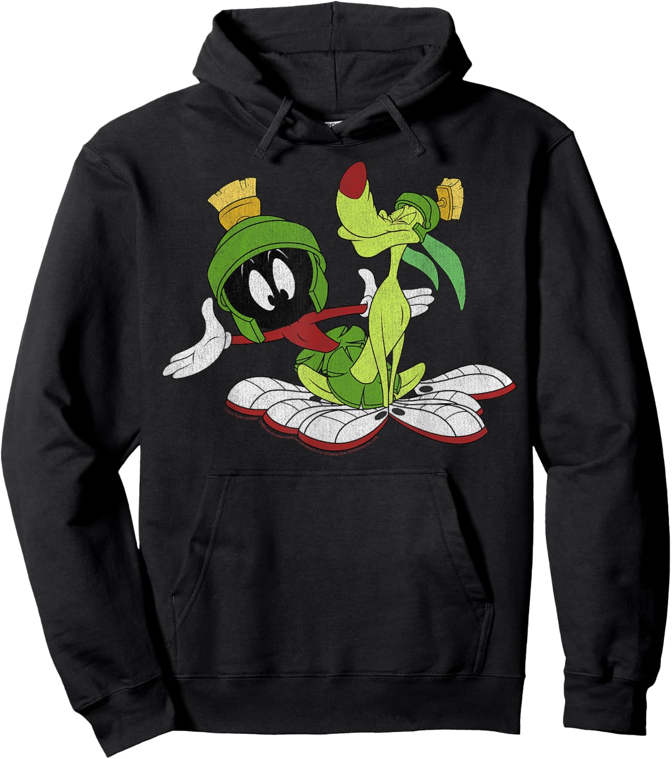 Looney Tunes Marvin The Martian And K-9 Portrait Hoodie - Hoodie | Black