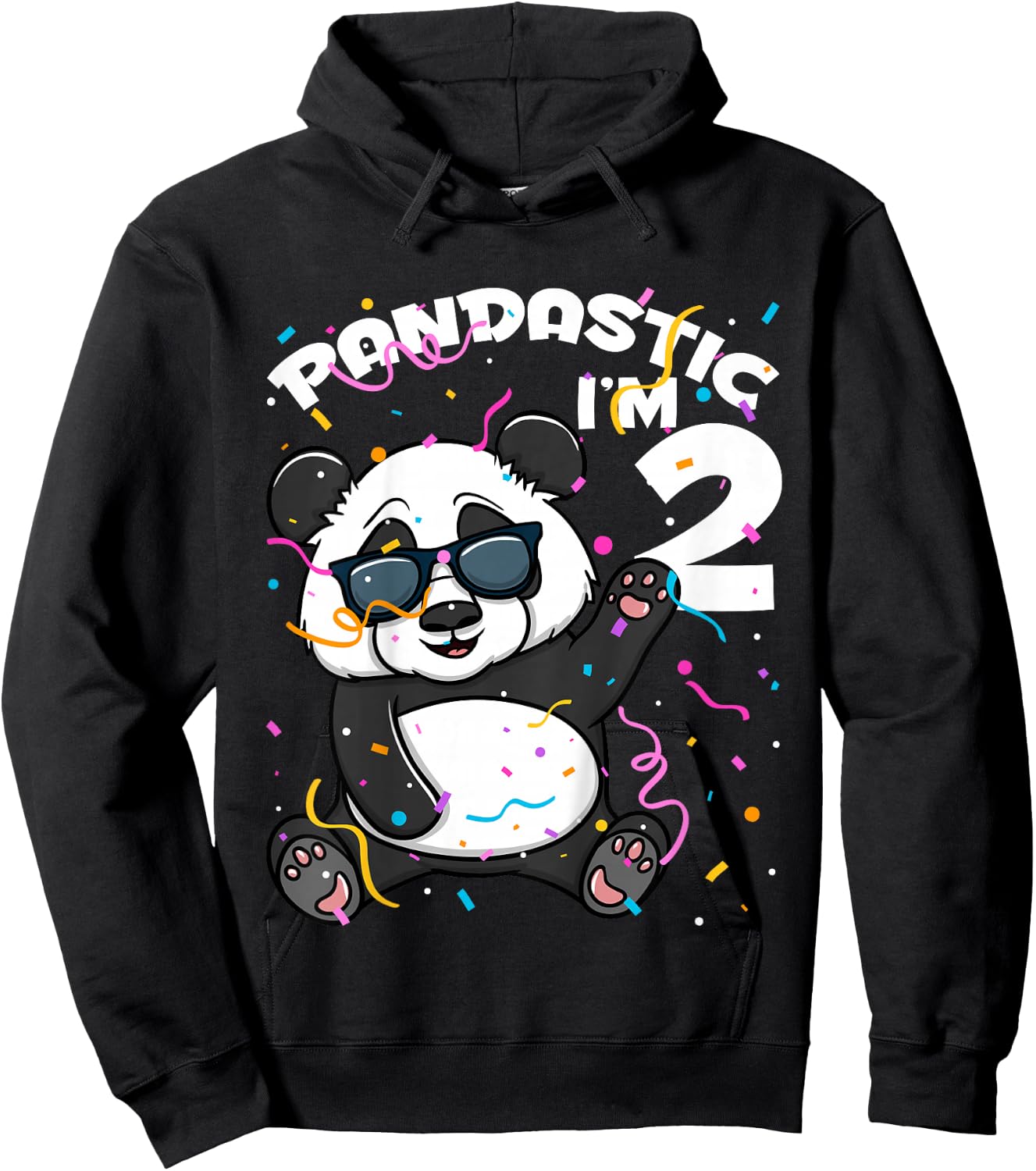 Kids 2nd Birthday Panda Pandastic 2 Year Old Boys Girls Hoodie - Hoodie | Black