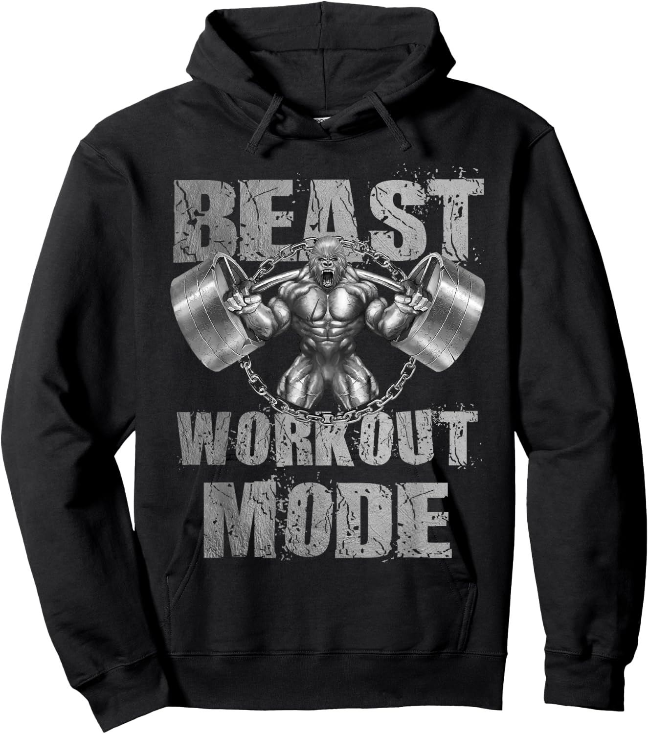 Gorilla Beast Workout Mode Lifting Weights Fitness Gym Hoodie - Hoodie | Black