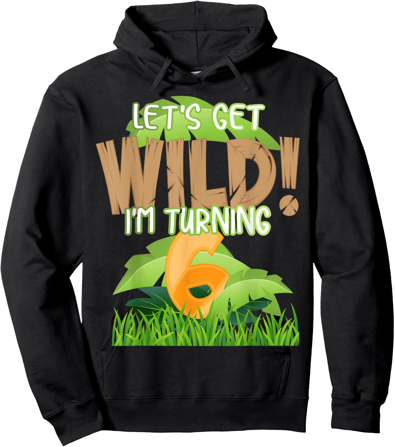 Cute Jungle Safari 6th Birthday Gift 6 Years Old Boys Girls Hoodie - Hoodie | Black