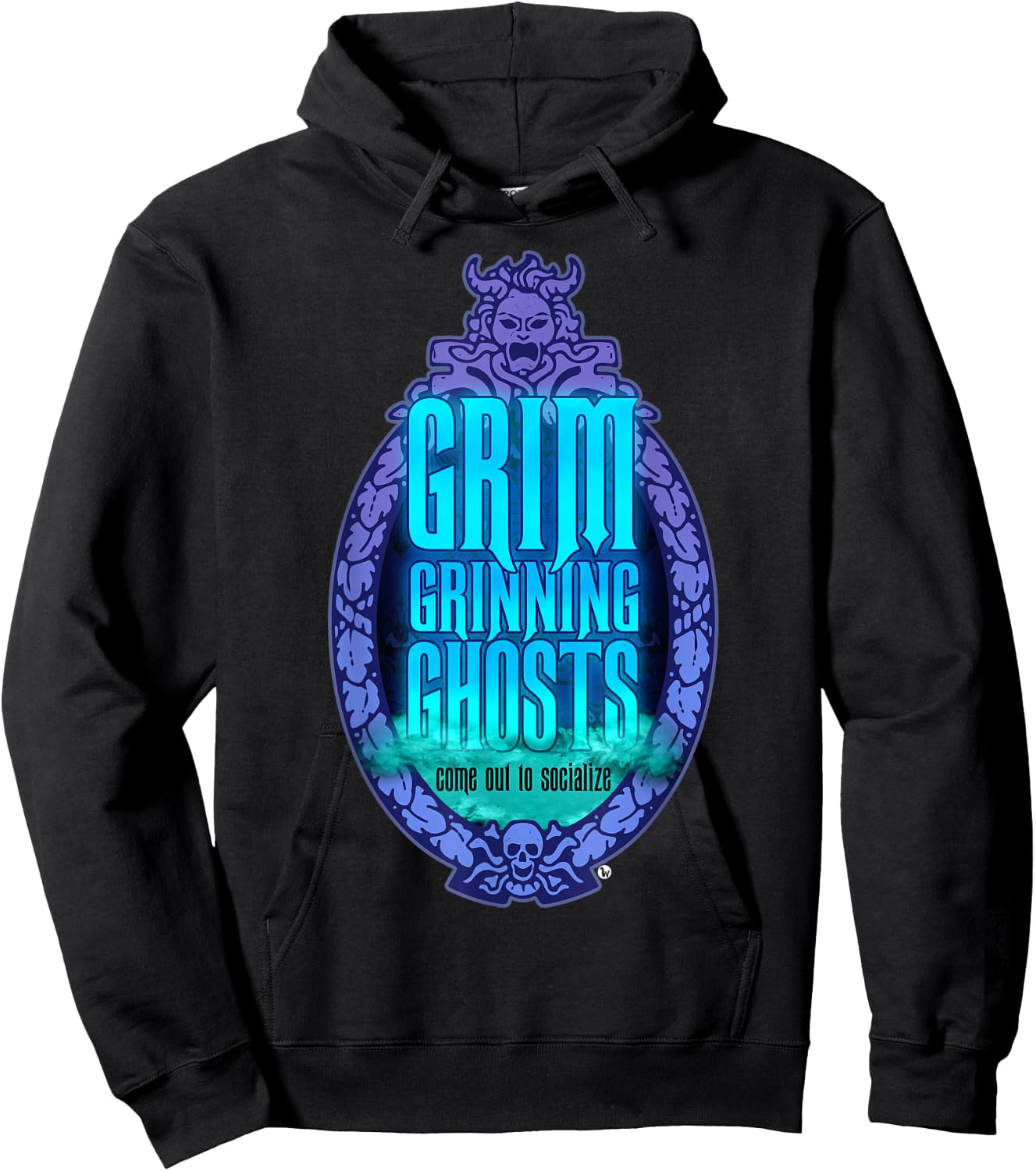 Grim Grinning Ghost Haunted Socialize & Women Hoodie - Hoodie | Black
