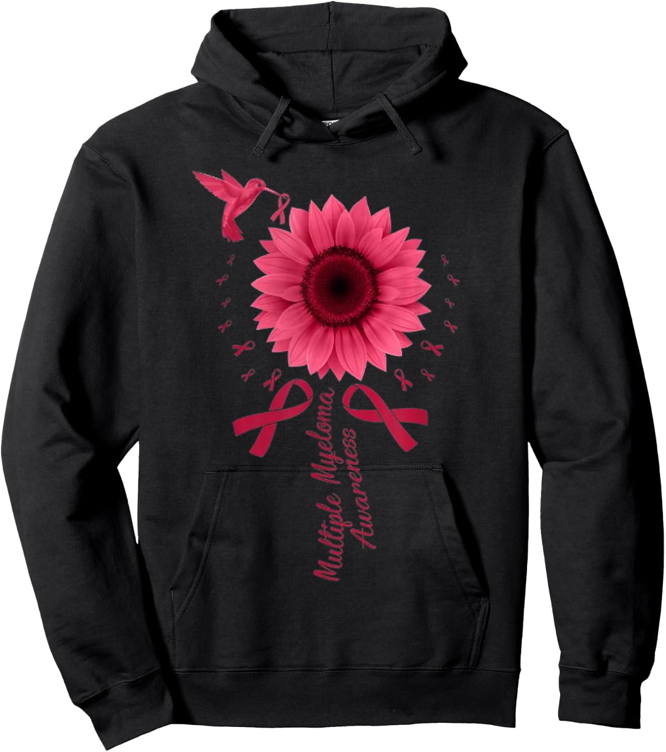 Sunflower Ribbon Multiple Myeloma Cancer Awareness Hoodie - Hoodie | Black