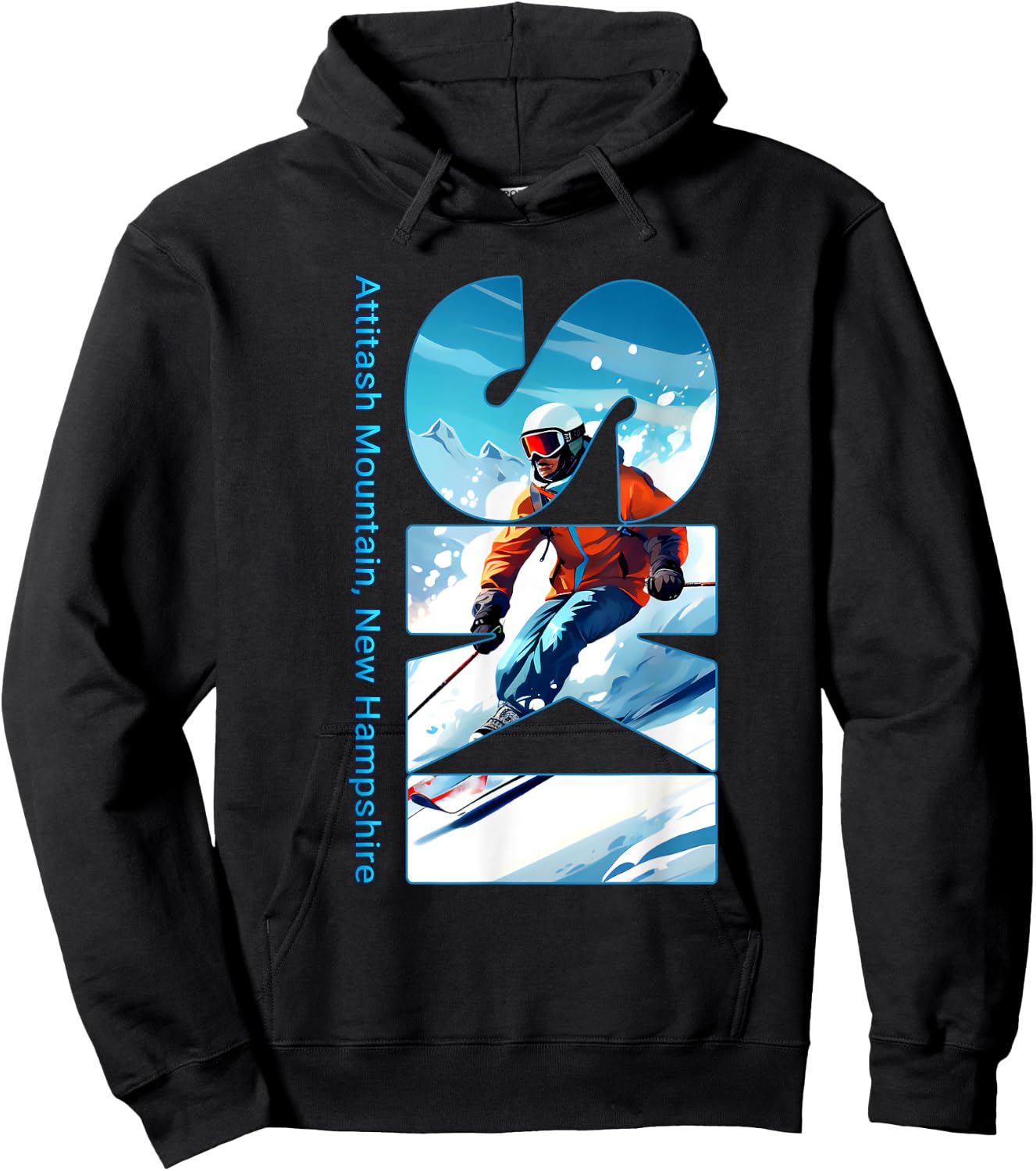 Attitash Mountain Cool Skiing Vacation Ski Outdoor Skier Hoodie - Hoodie | Black