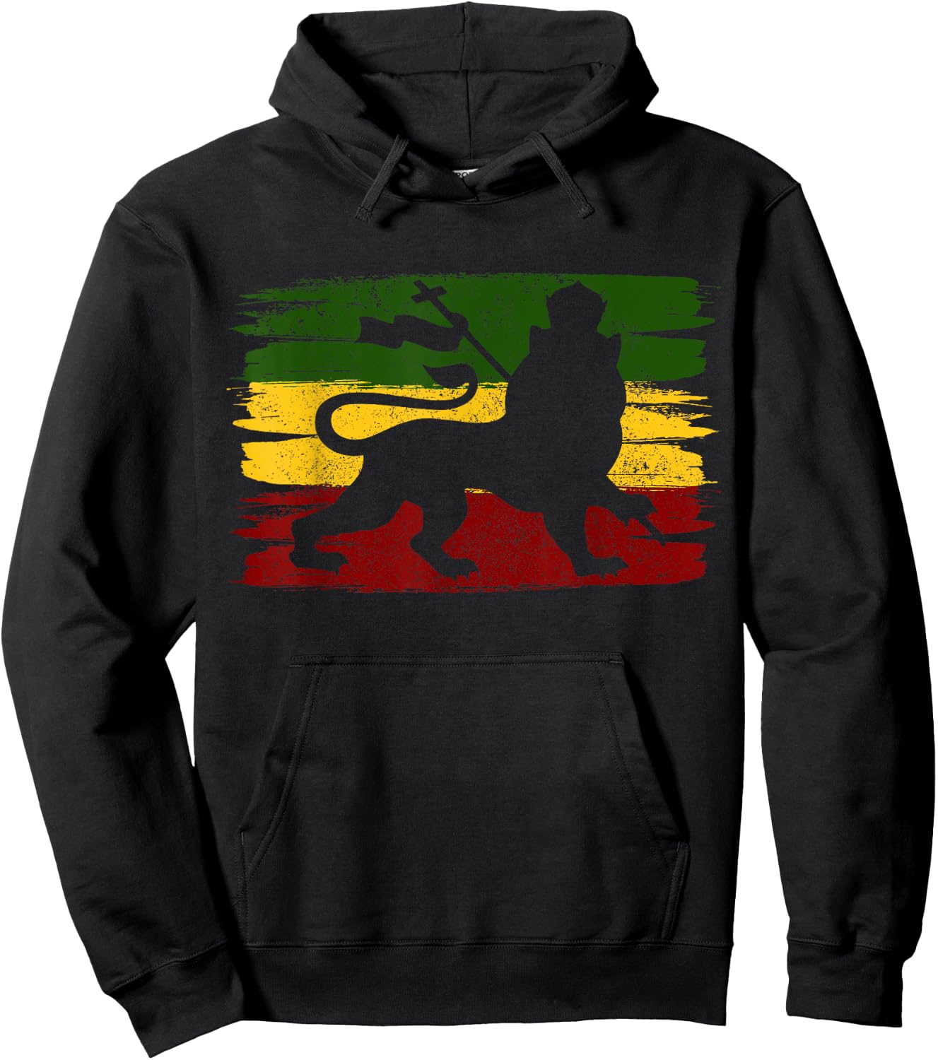 Rastafari Jamaica Reggae Music Rasta Lion of Judah Hoodie - Hoodie | Black