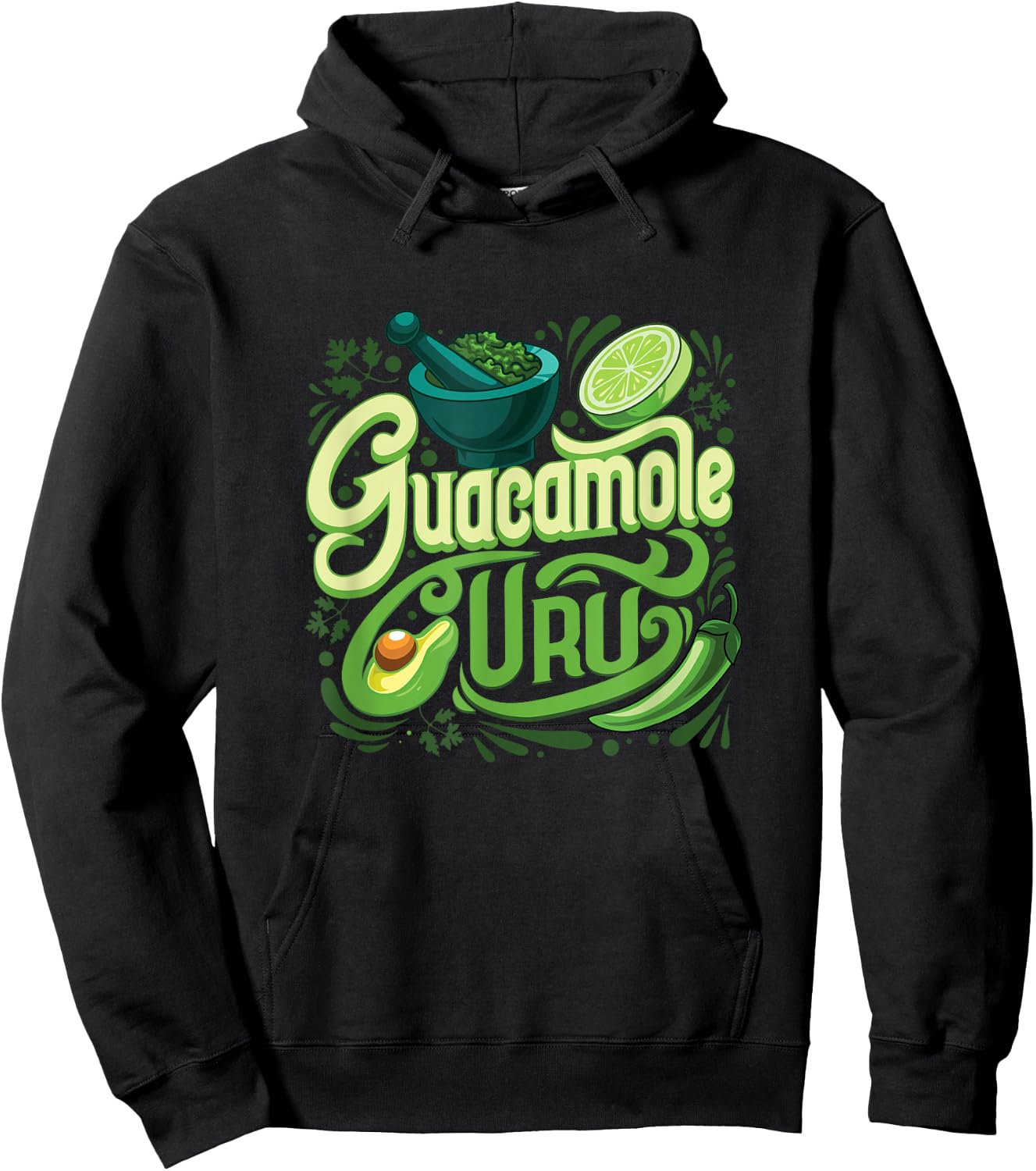 Guacamole Guru - Funny Avocado Lover & Game Night Host Hoodie - Hoodie | Black