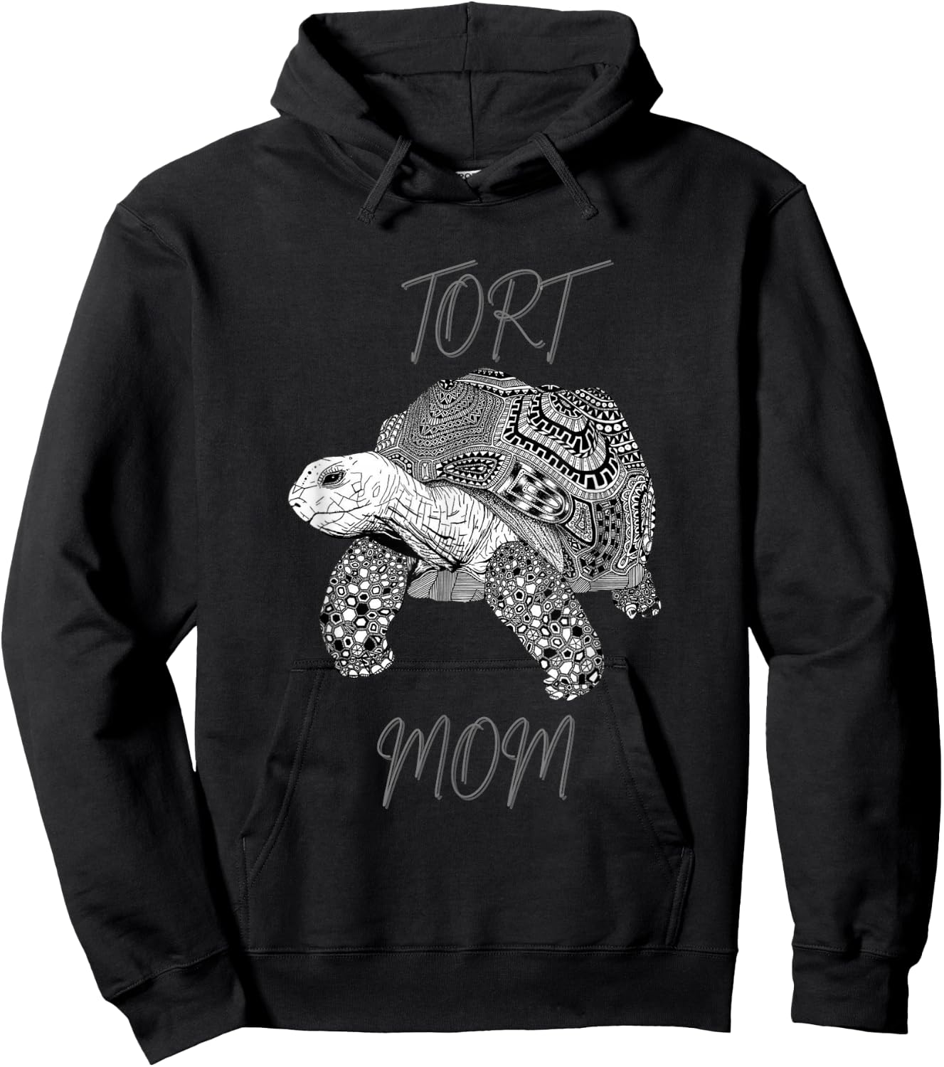 Tort Mom Sulcata African Spurred Tortoise Turtle Shell Hoodie - Hoodie | Black