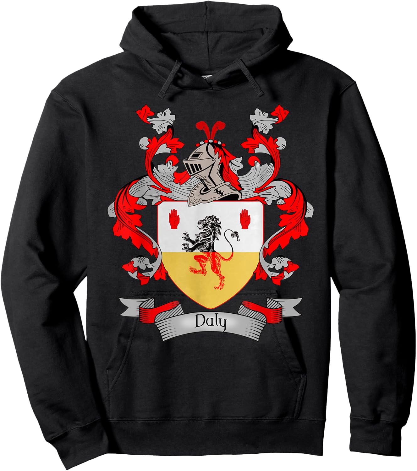 Daly Coat of Arms | Daly Surname Family Crest Hoodie - Hoodie | Black