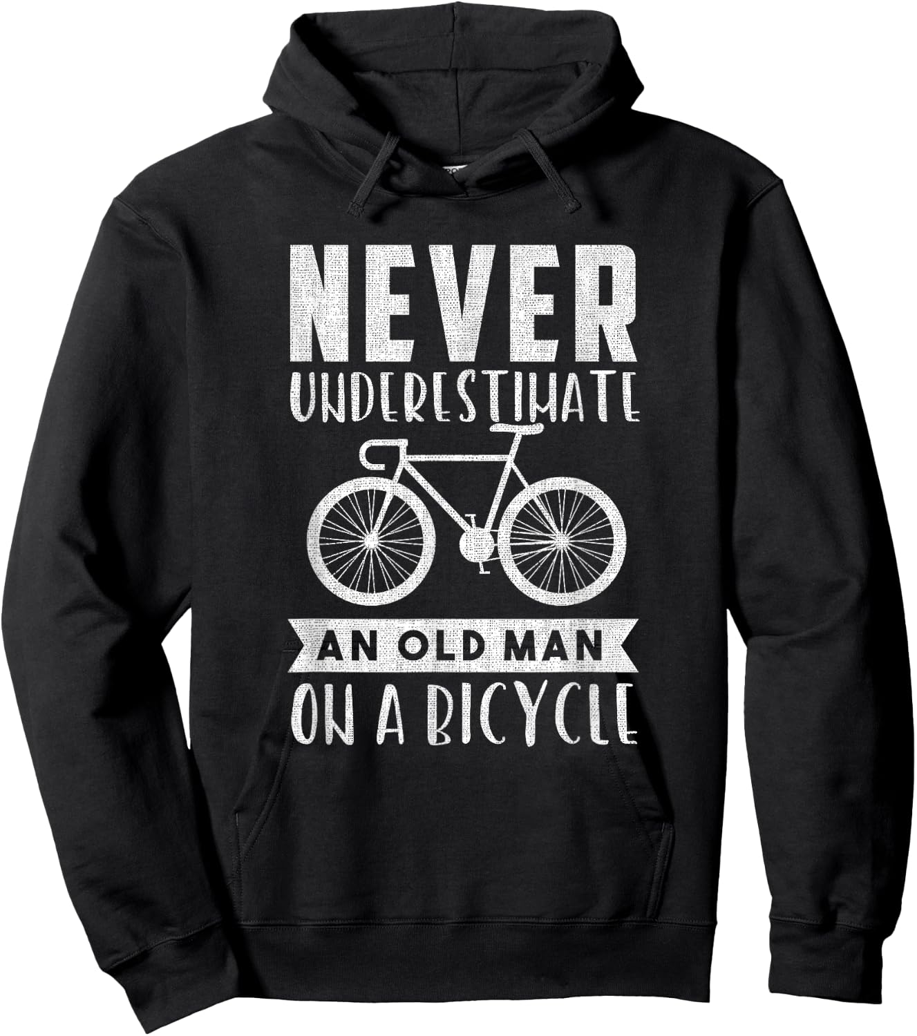 Never Underestimate An Old Man On A Bicycle Hoodie - Hoodie | Black