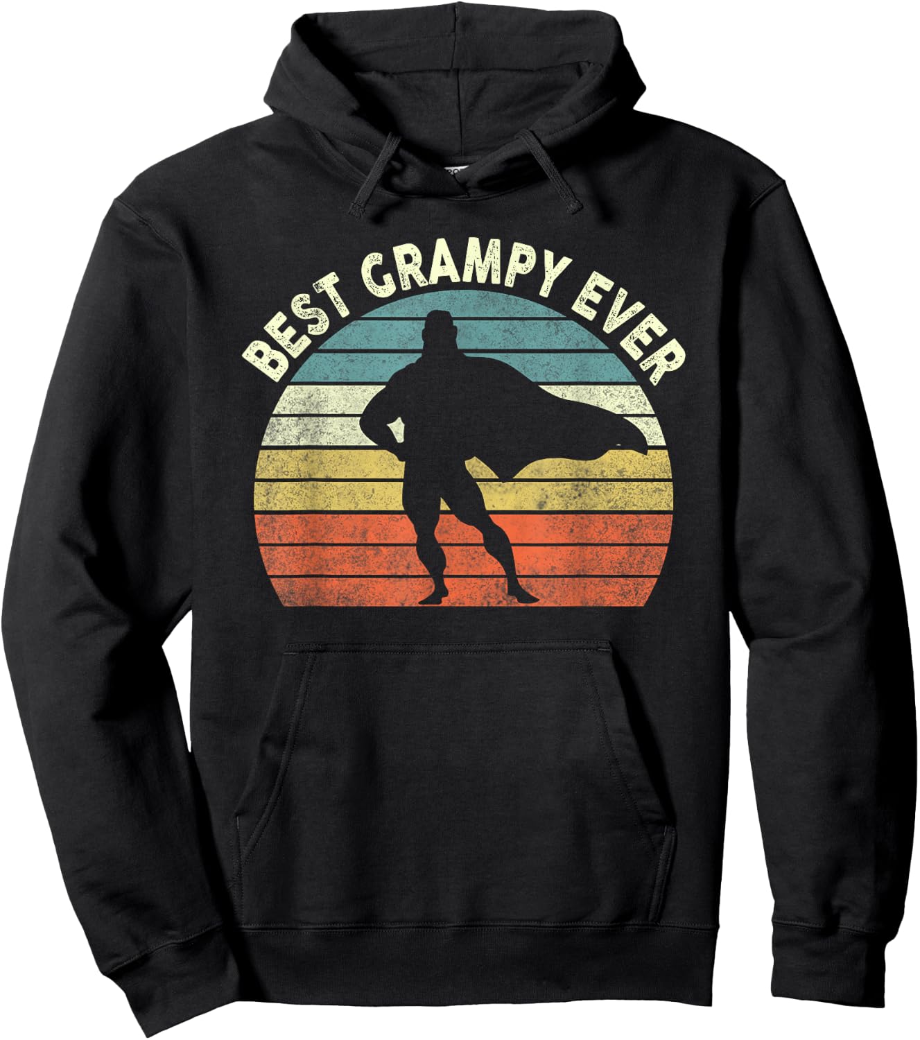 Best. Grampy. Ever. Vintage Superhero Father's Day Gift Hoodie - Hoodie | Black