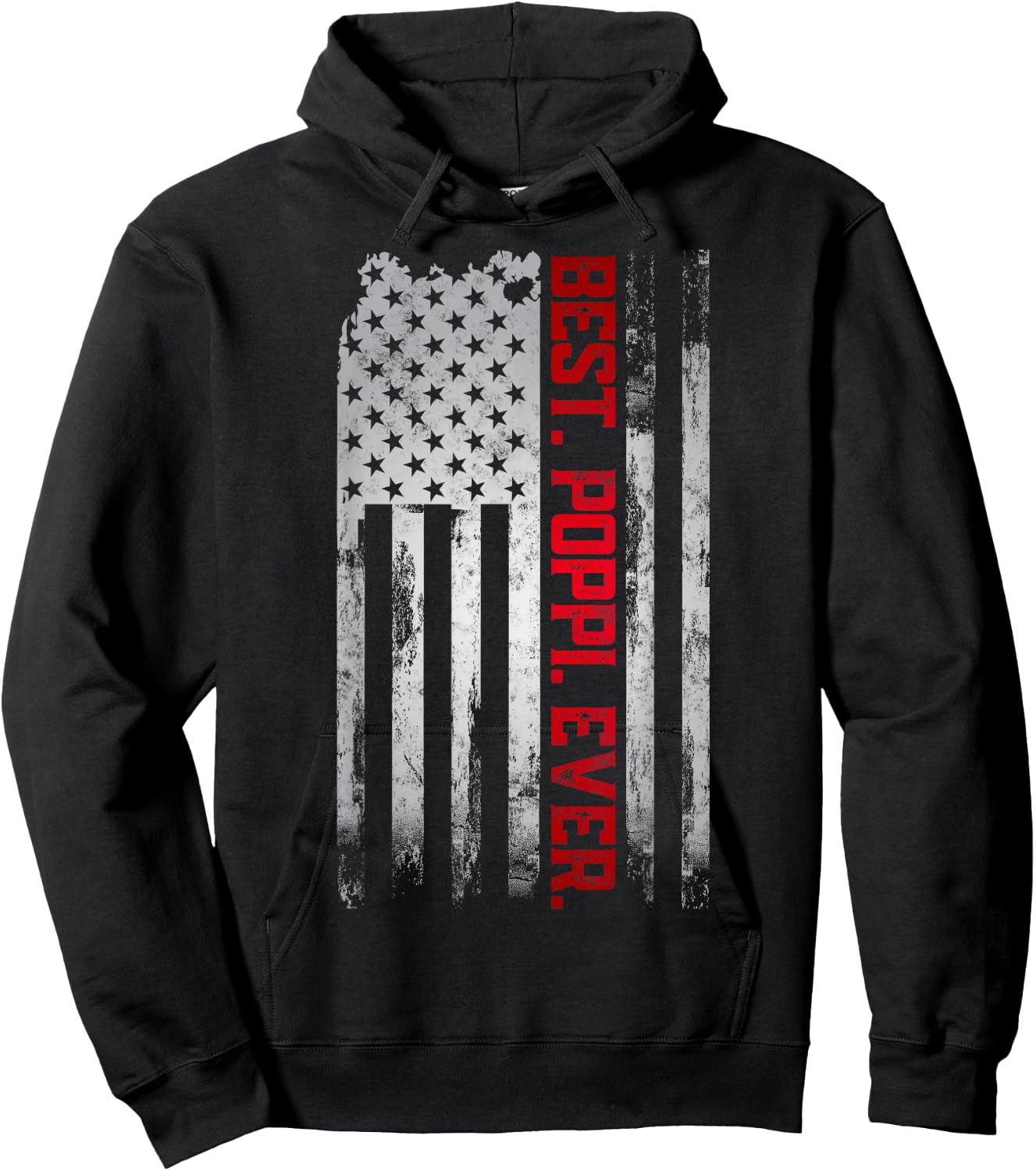 Best Poppi Ever American USA Flag Poppi Hoodie - Hoodie | Black