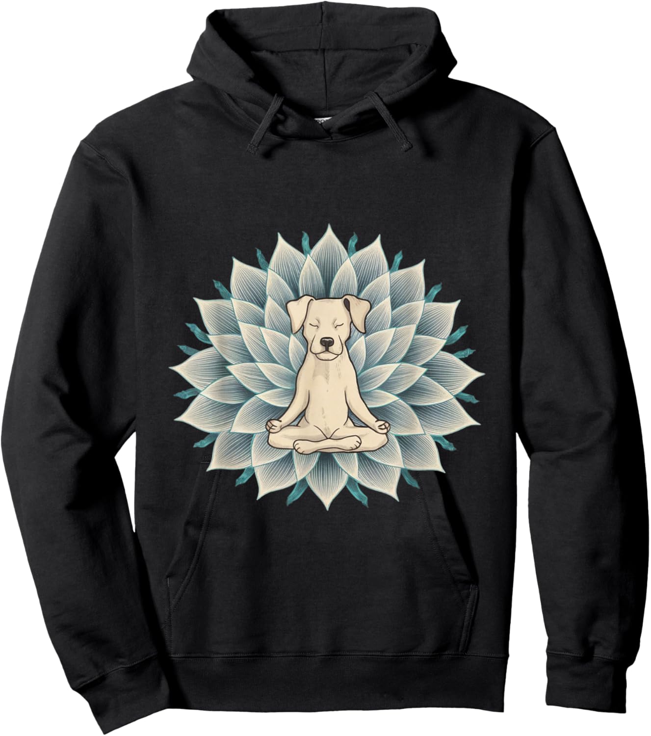 Buddha Yoga Dog Shirt Meditation Lotus Flower Women Hoodie - Hoodie | Black