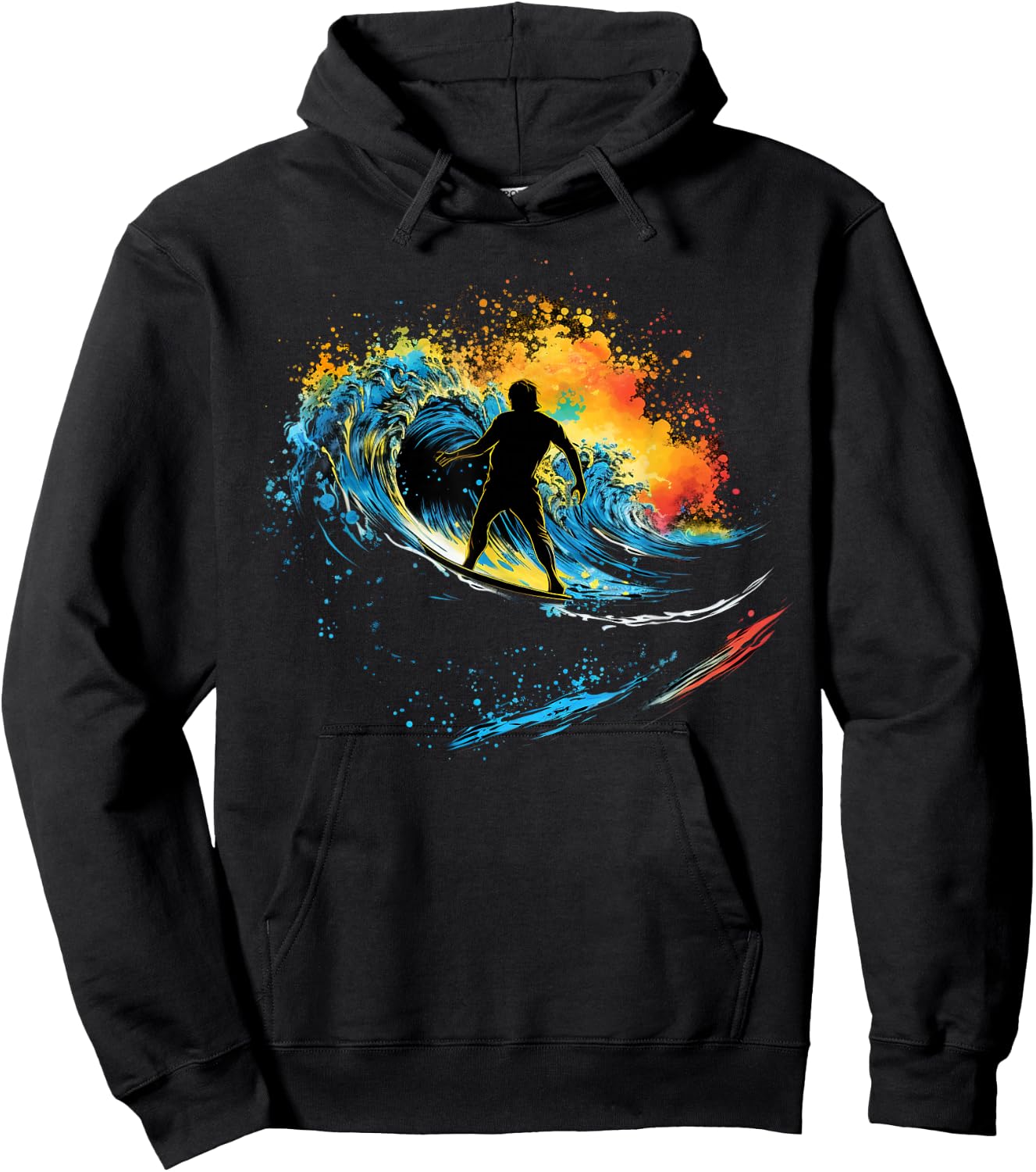 Cool Surfing Boys Graphic Men Surfer Hoodie - Hoodie | Black
