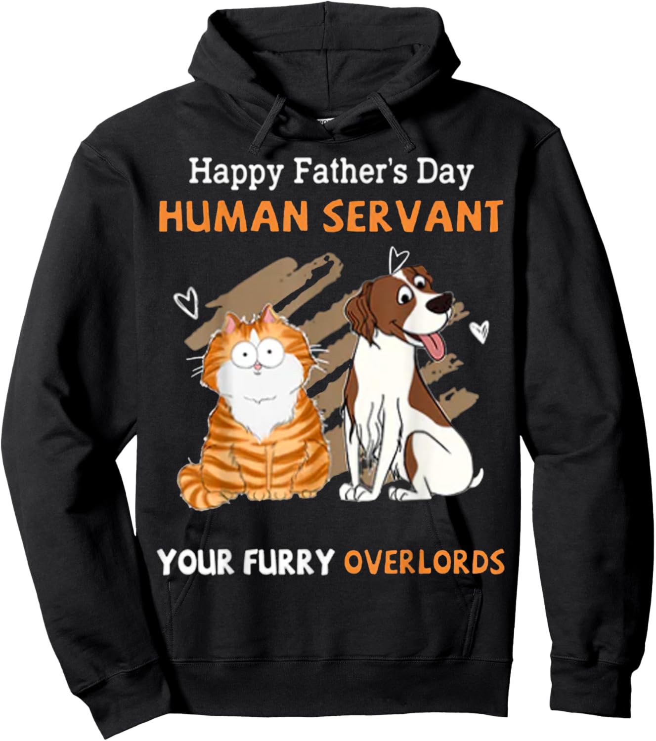 Happy Father's Day Human Servant Your Furry Overlords Hoodie - Hoodie | Black