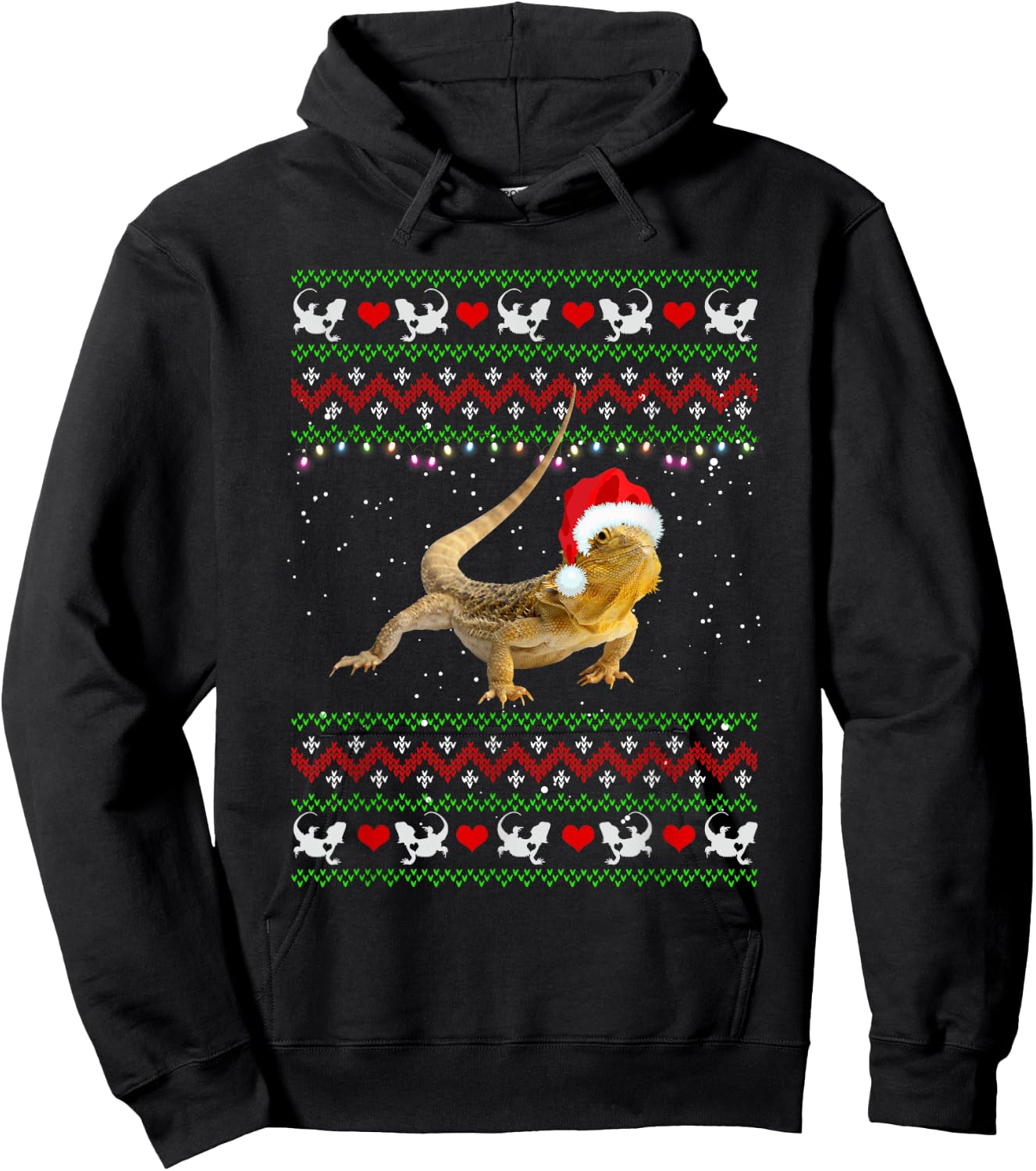 Ugly Bearded Dragon Christmas Gifts Bearded Dragon Lover Hoodie - Hoodie | Black