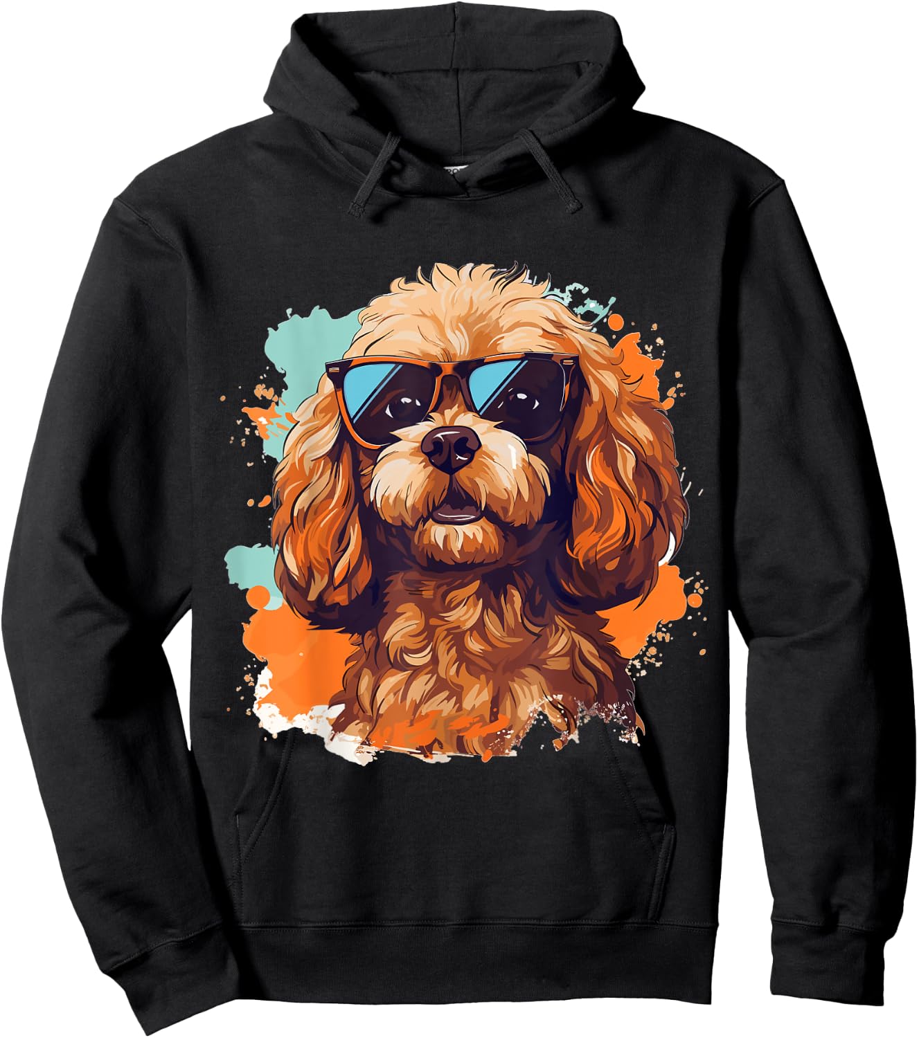 Cavapoo Dog Breed Pet Cute Graphic with Sunglasses Hoodie - Hoodie | Black