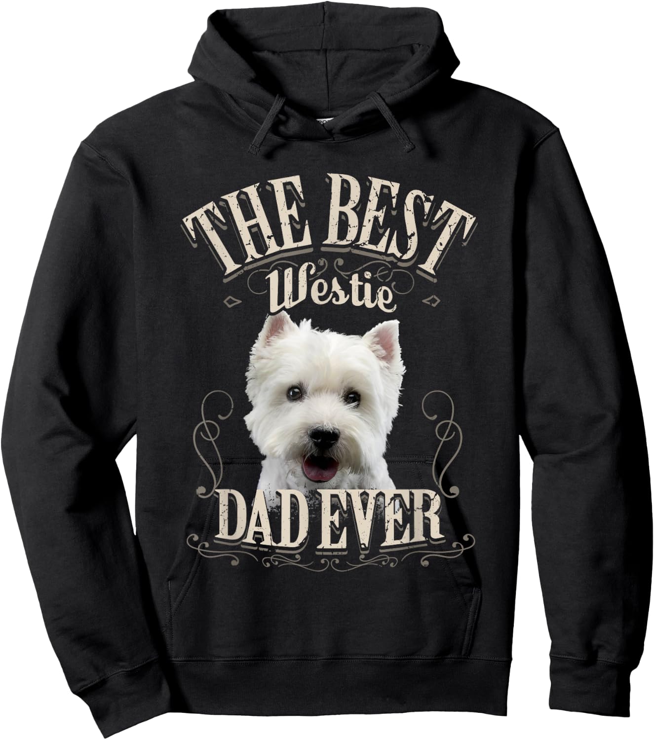 Best Westie Papa Aller West Highland White Terrier Gift Hoodie - Hoodie | Black