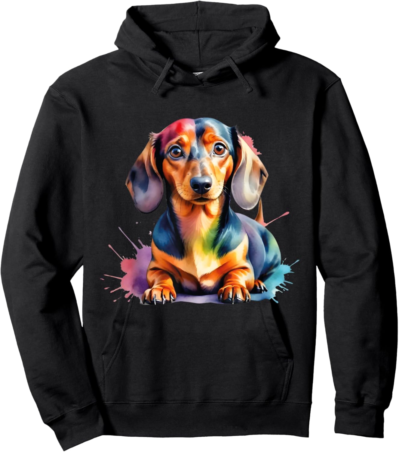 Colorful Wiener & Dachshund Hoodie - Hoodie | Black