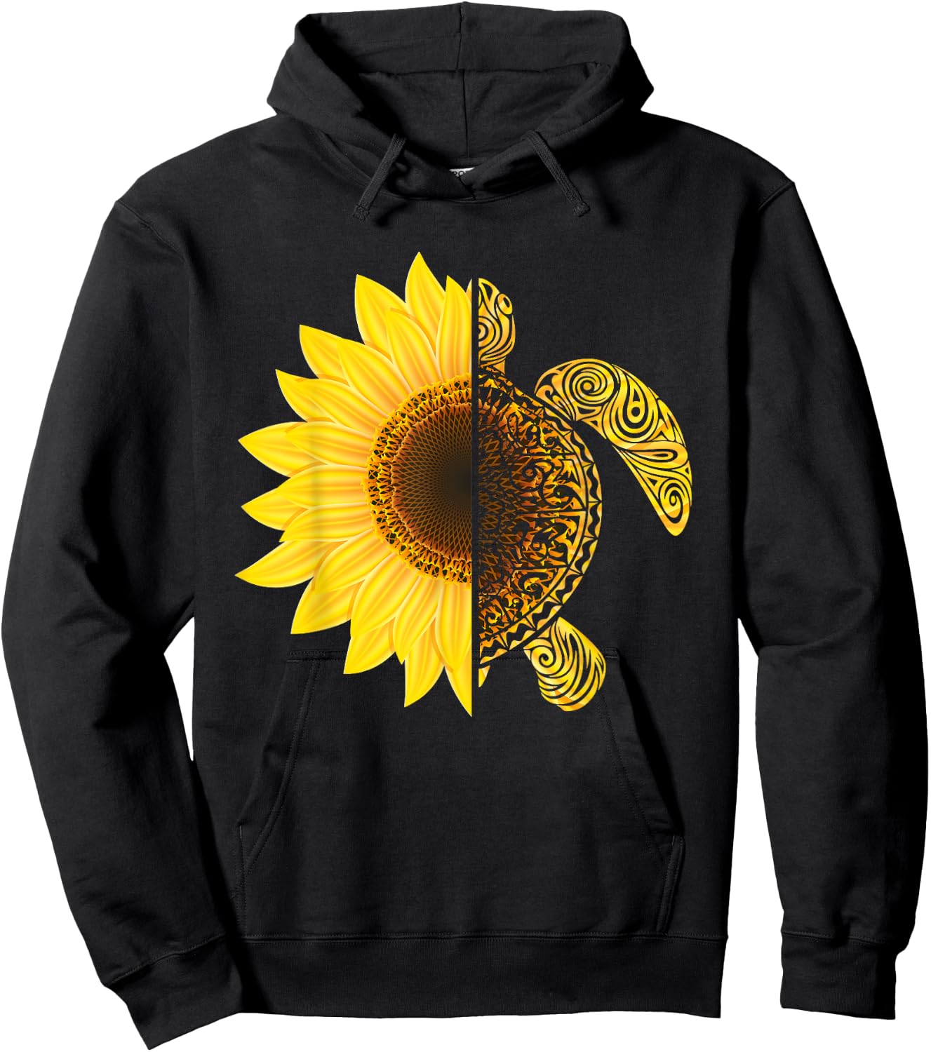 Sunflower Turtle, Save Turtles Hoodie - Hoodie | Black