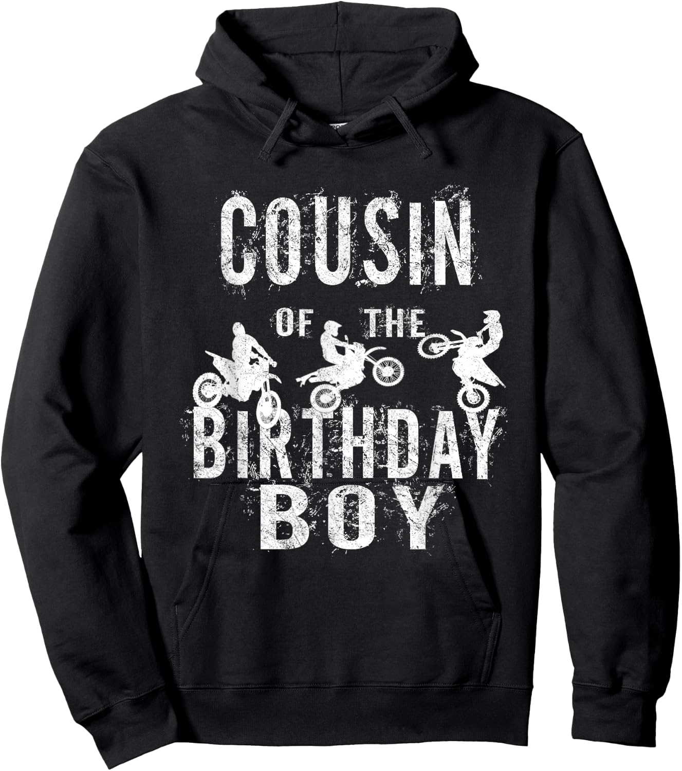 Cousin Of The Birthday Boy Dirt Bike B-day Party Hoodie - Hoodie | Black