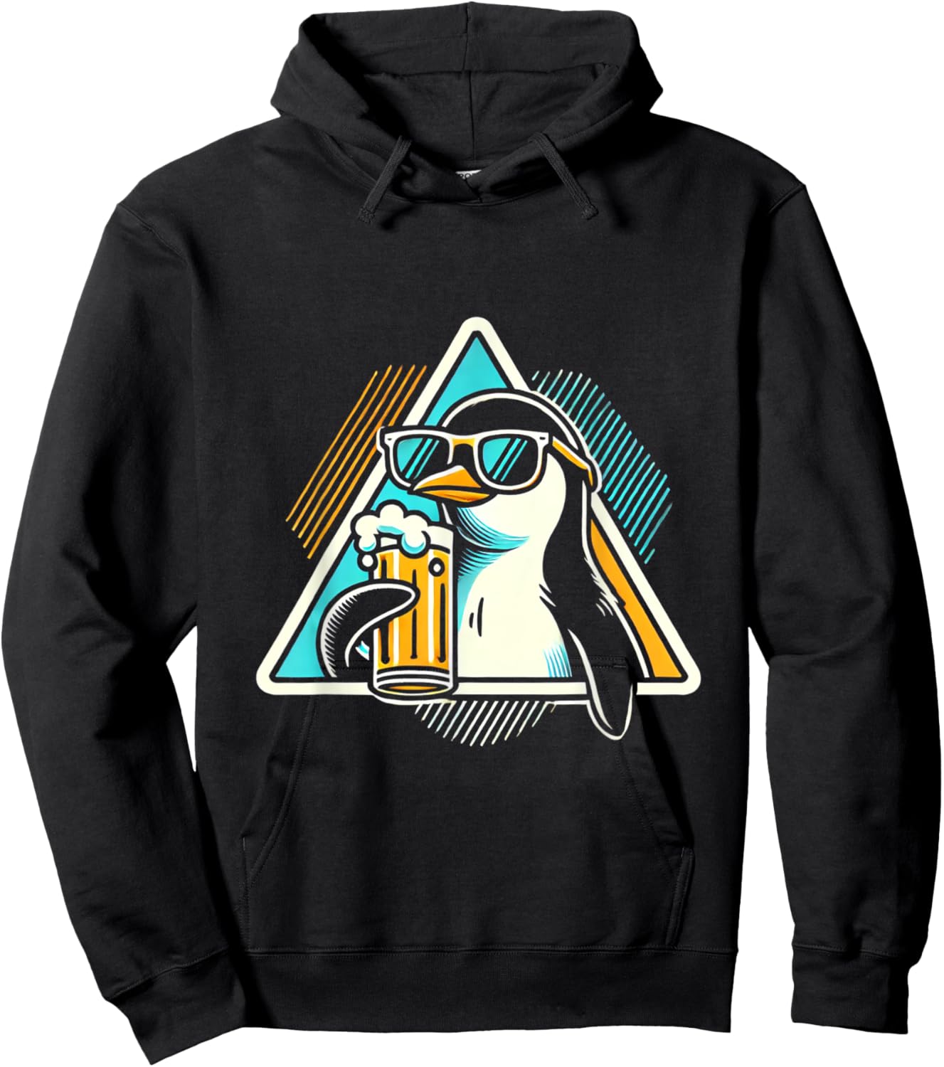 Beer Drinking Summer Holiday Sunglasses Penguin Women Hoodie - Hoodie | Black