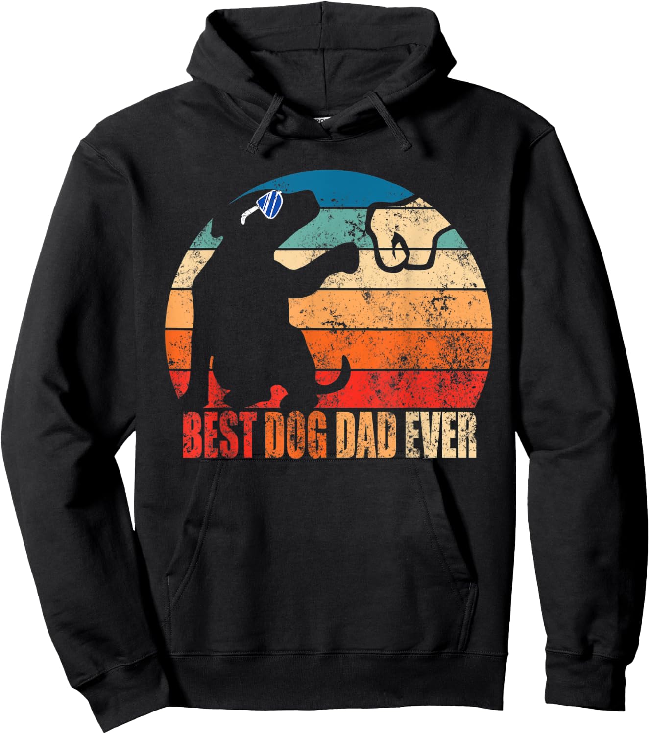 Best Dog Dad Ever Fist Bump Retro Daddy Gift Son Daughter Men Women Kids Hoodie - Hoodie | Black