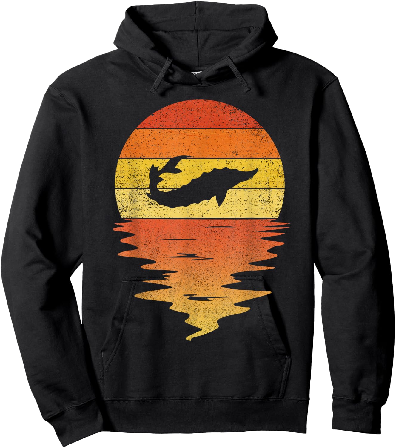 Sturgeon shirt retro sunset 70s vintage Sturgeon Hoodie - Hoodie | Black