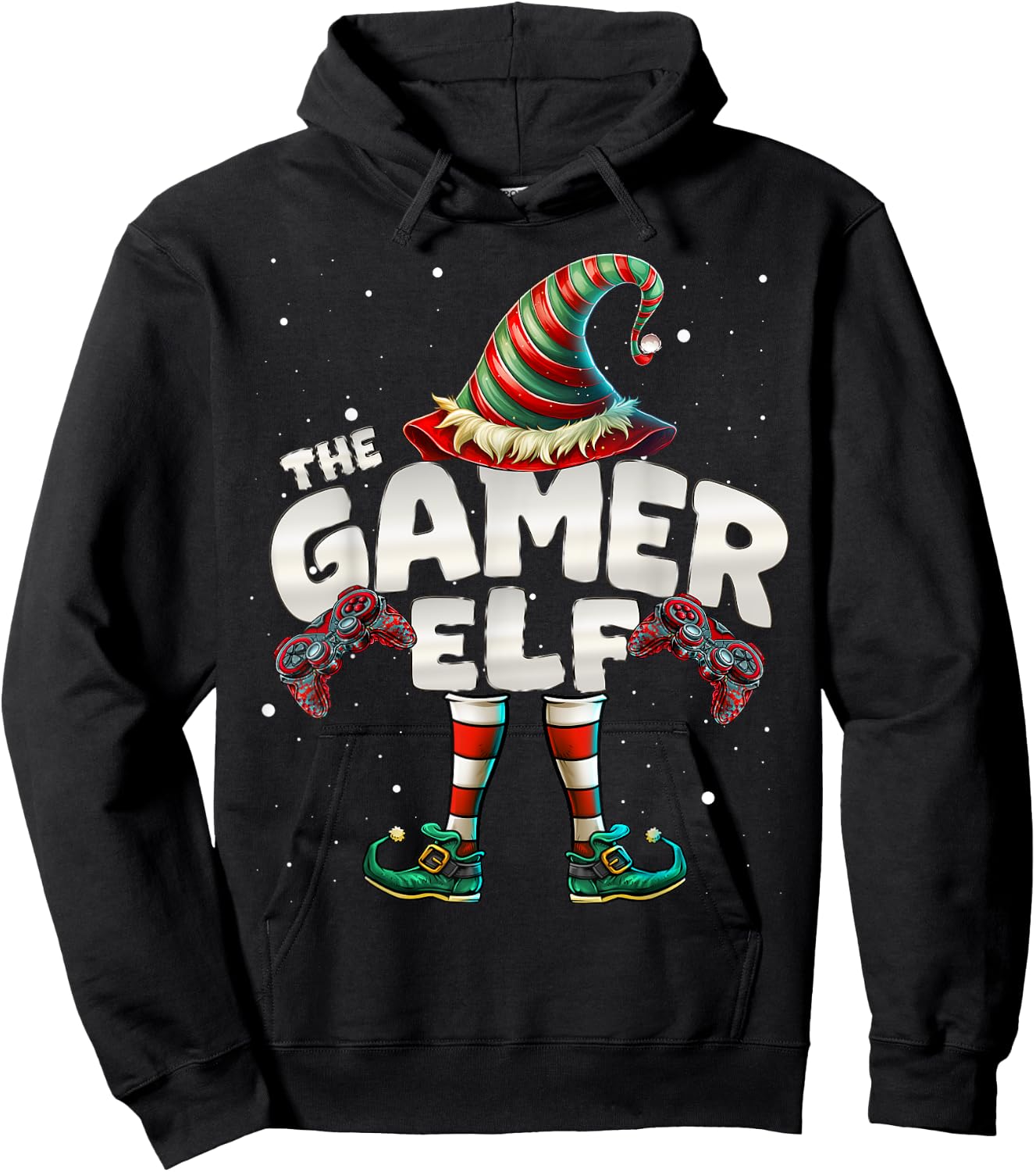 I'm The Gamer Elf Family Matching Group Christmas Hoodie - Hoodie | Black