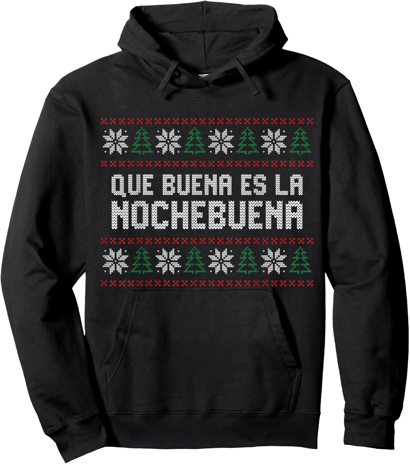 Puerto Rico Ugly Sweater for Christmas, Nochebuena Hoodie - Hoodie | Black