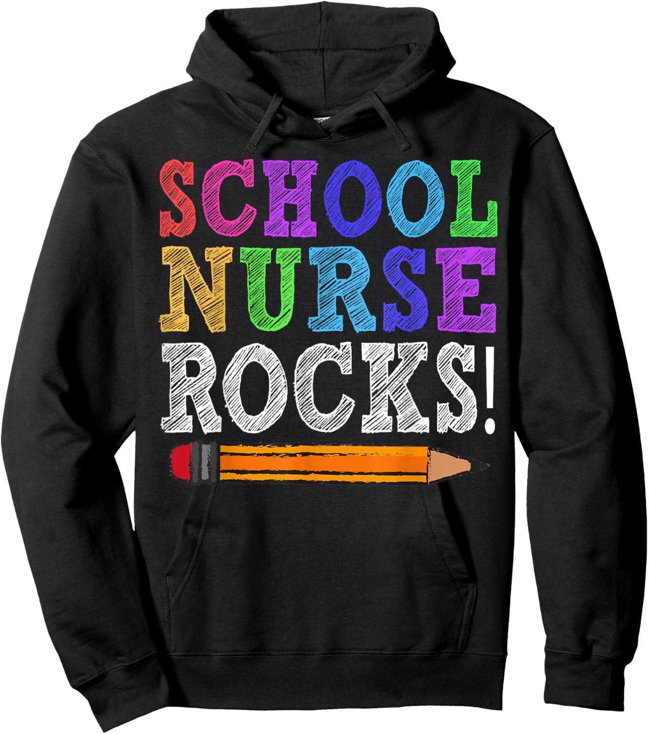 School Nurse Rocks Teacher Funny Back To School Women Girls Kids Hoodie - Hoodie | Black