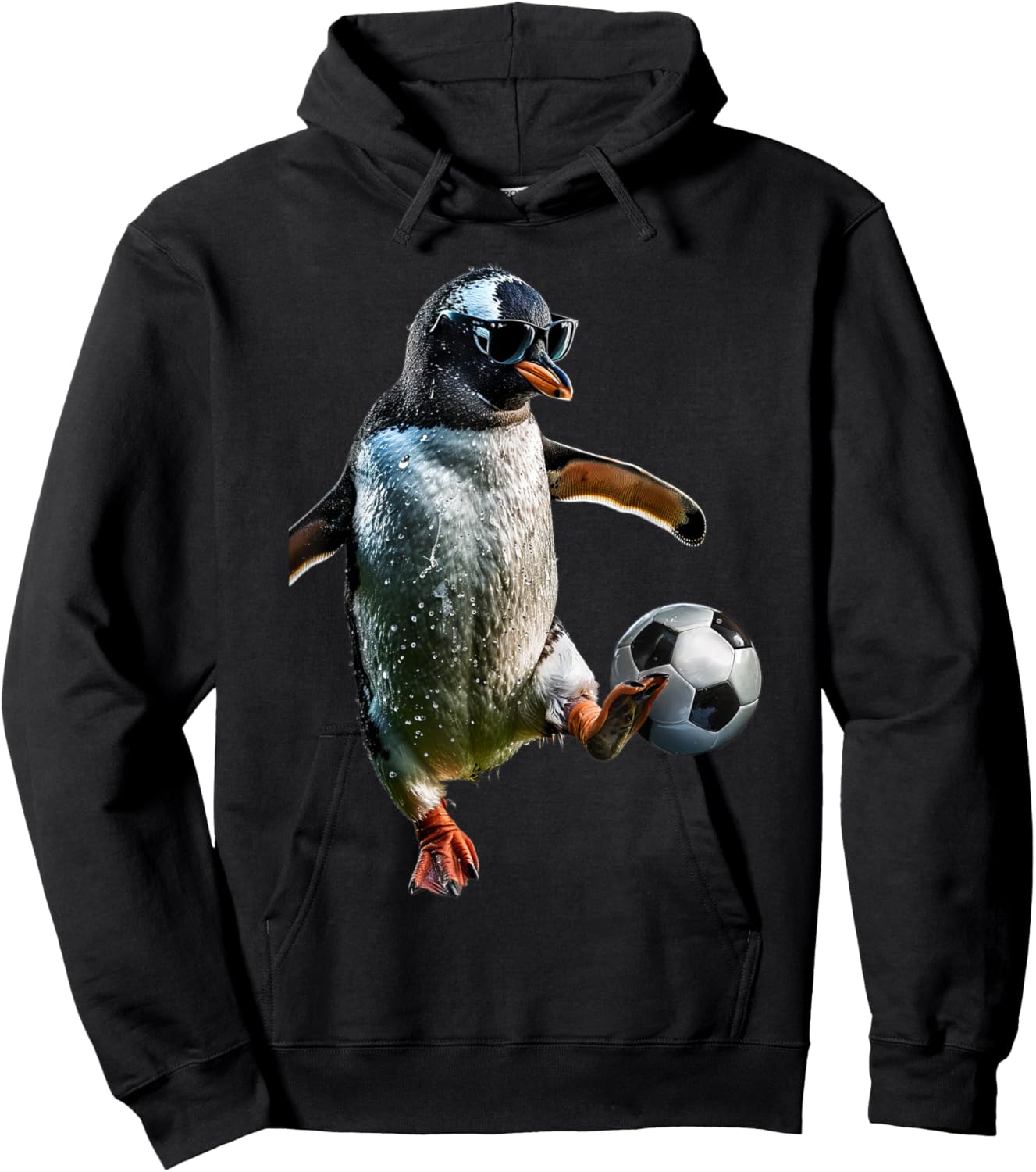 Penguin Soccer Football Hoodie - Hoodie | Black