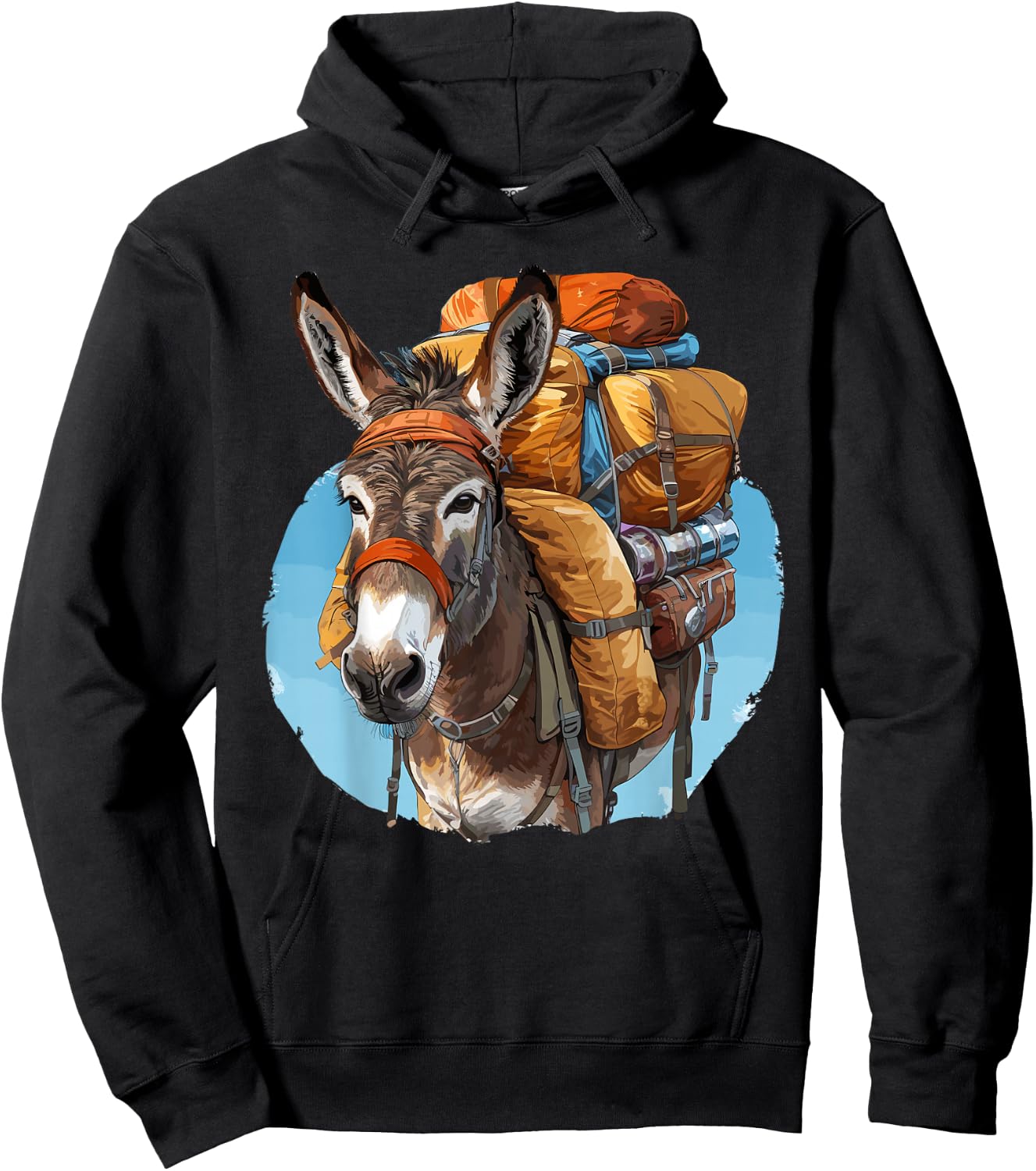Donkey Mules Pack Mule Hiking Hoodie - Hoodie | Black