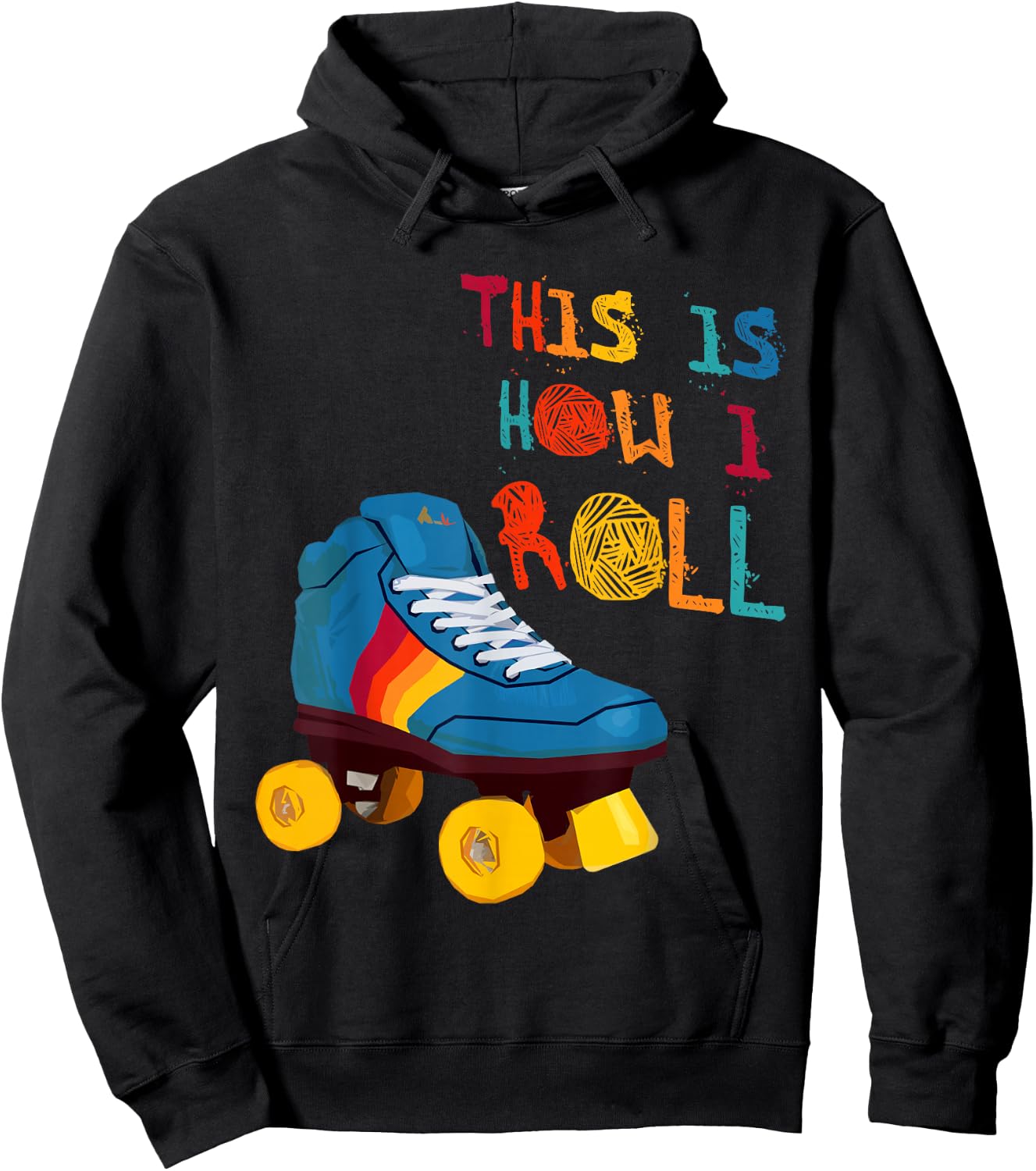 This Is How I Roll Roller Skate Funny Vintage Skating Gifts Hoodie - Hoodie | Black