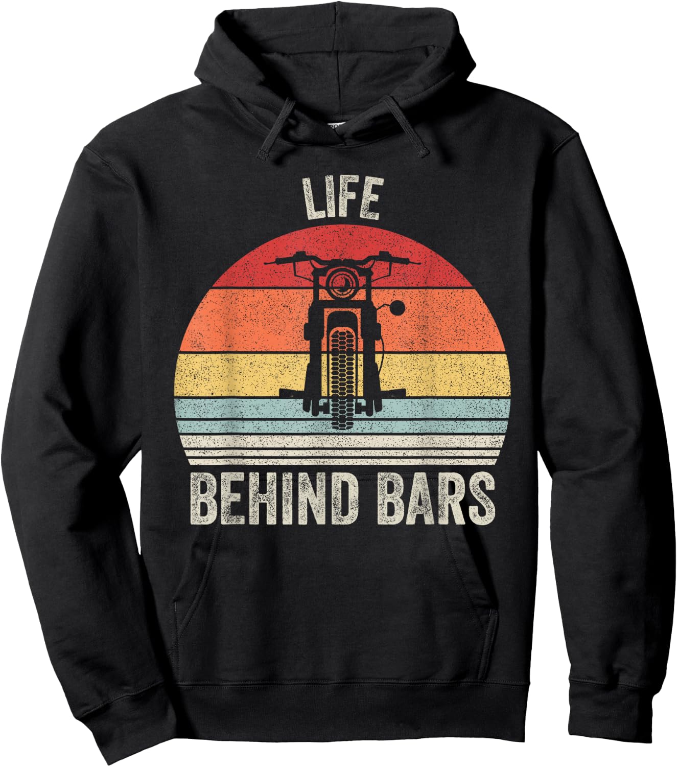 Vintage Retro Life Behind Bars Shirt Motorcycle Rider Gift Hoodie - Hoodie | Black