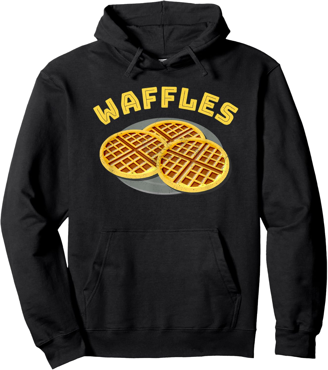 Chicken Waffles Funny Halloween Couple Costume Waffles Half Hoodie - Hoodie | Black