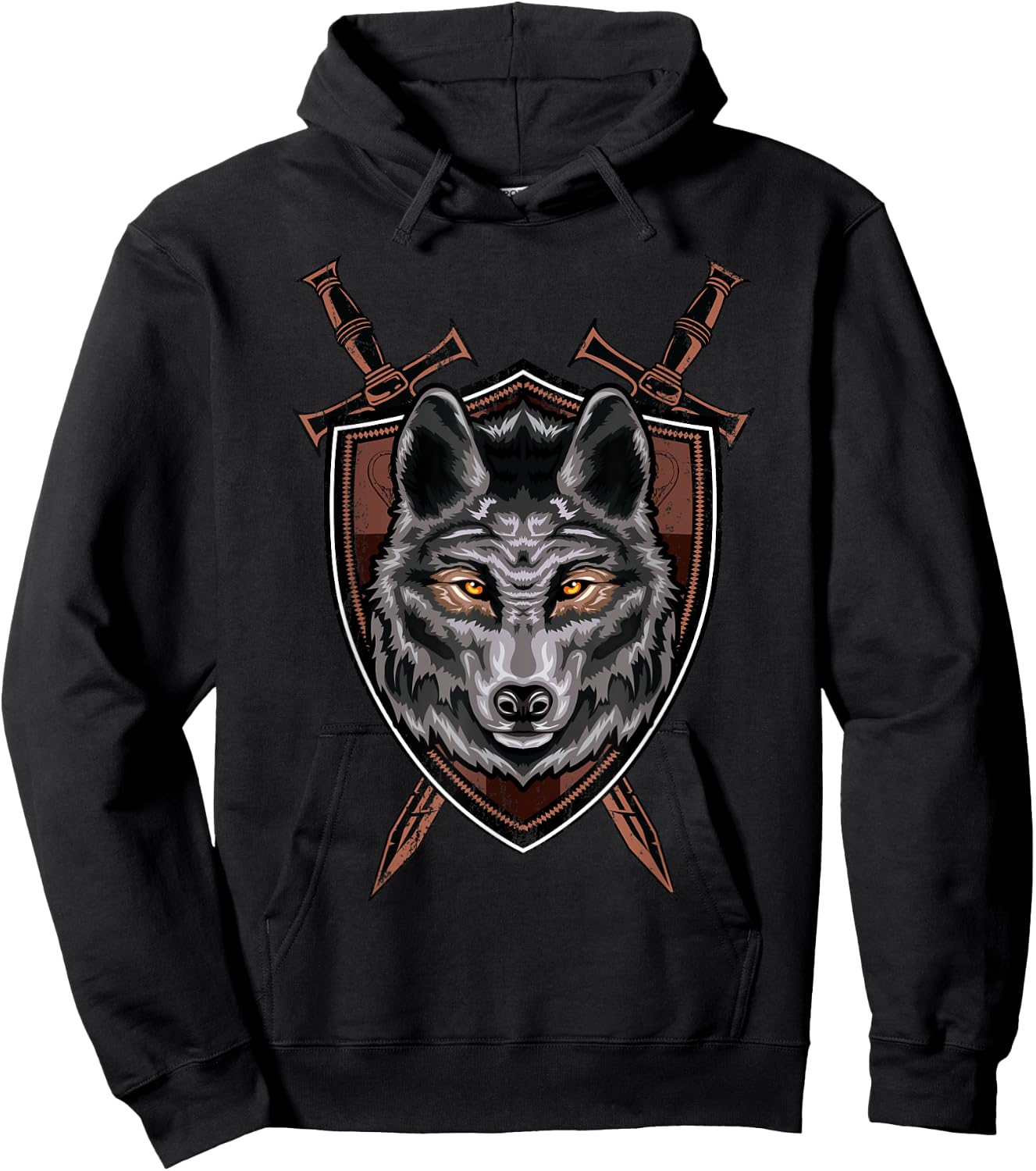 Wolf Sword Shield Renaissance Medieval Knight House Sigil Hoodie - Hoodie | Black
