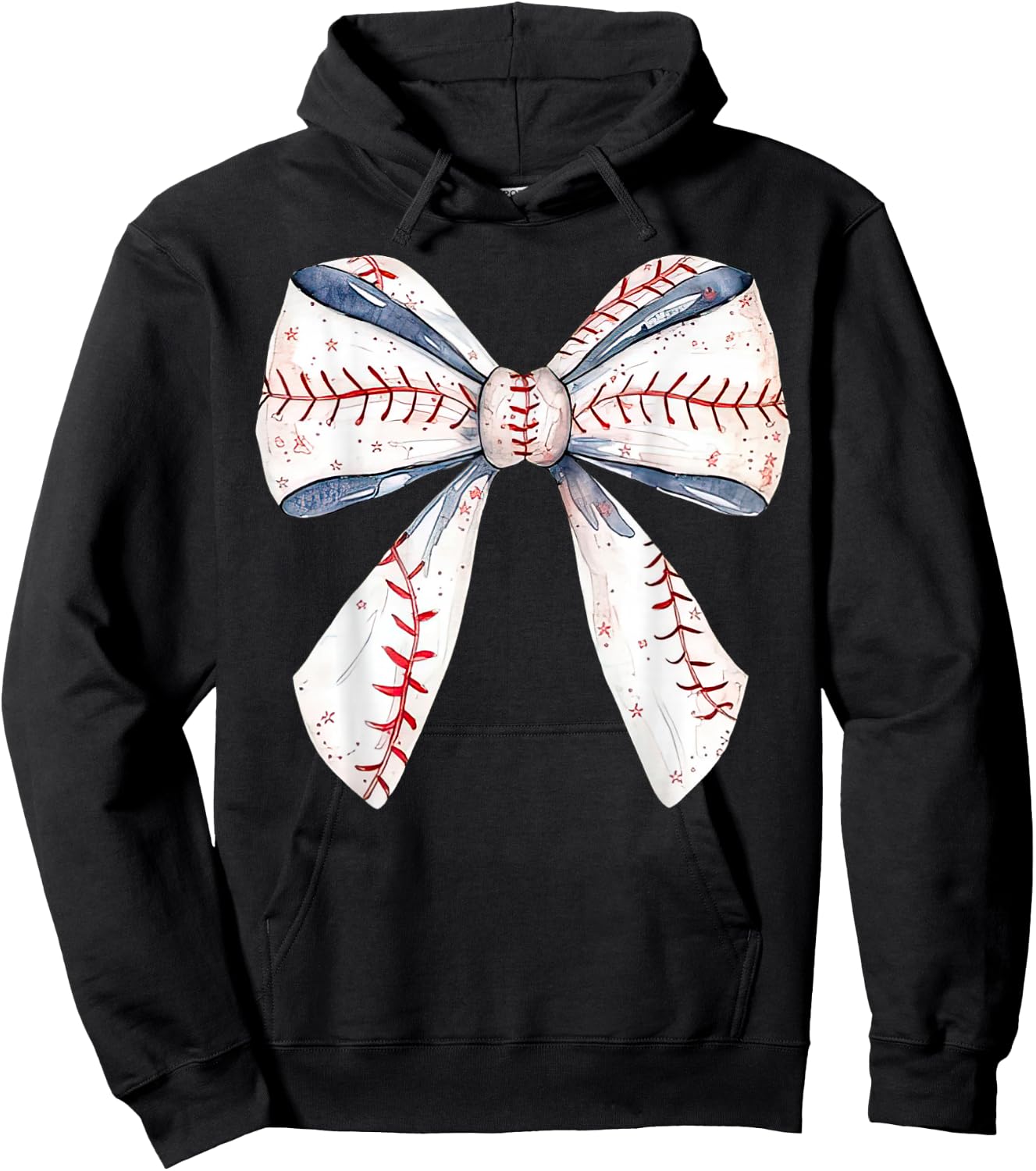 Baseball Mom Coquette Bow Mothers Day Baseball Mama Hoodie - Hoodie | Black