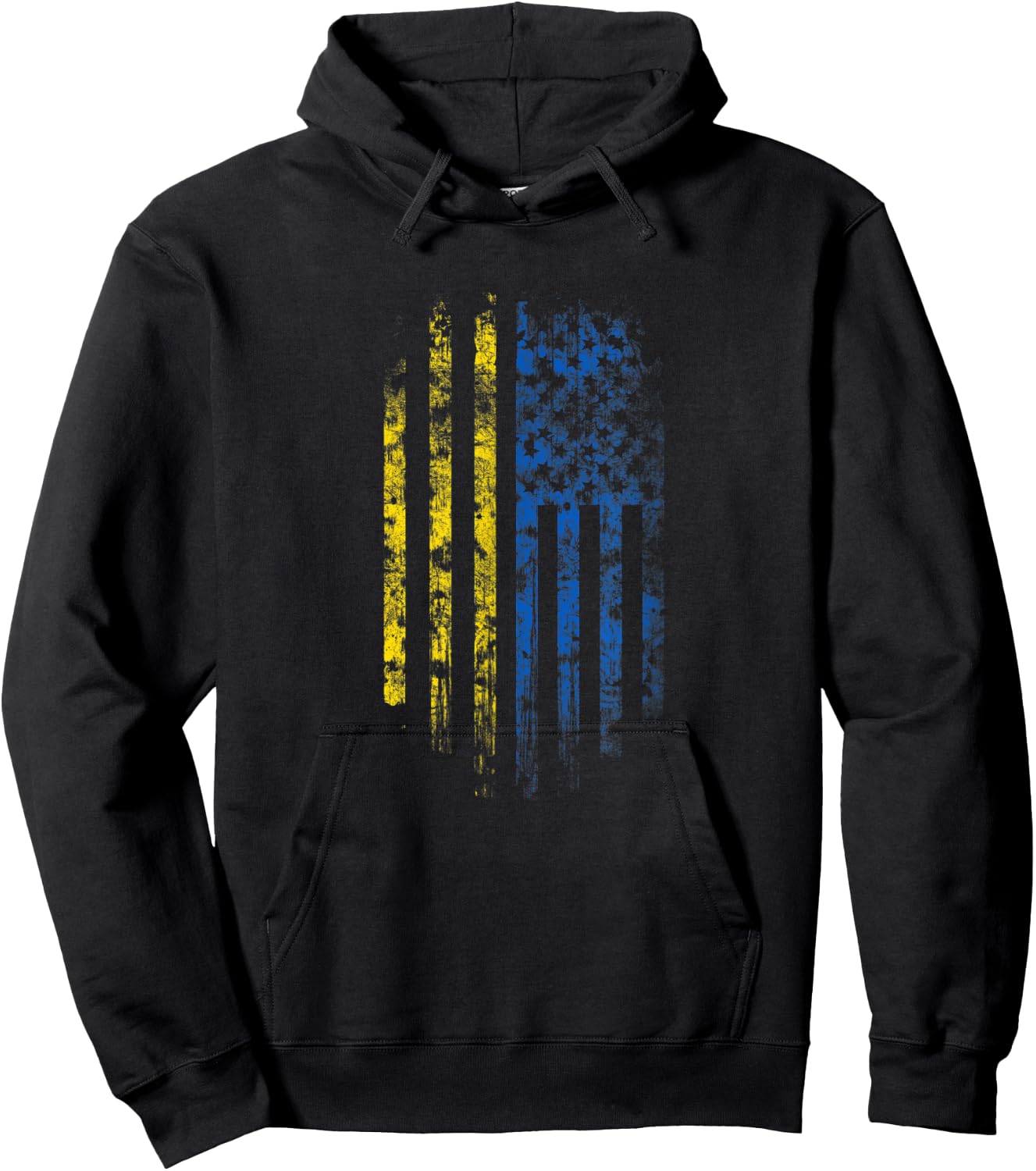 Ukrainian American Flag - Ukraine and USA Pride Kids Men Hoodie - Hoodie | Black