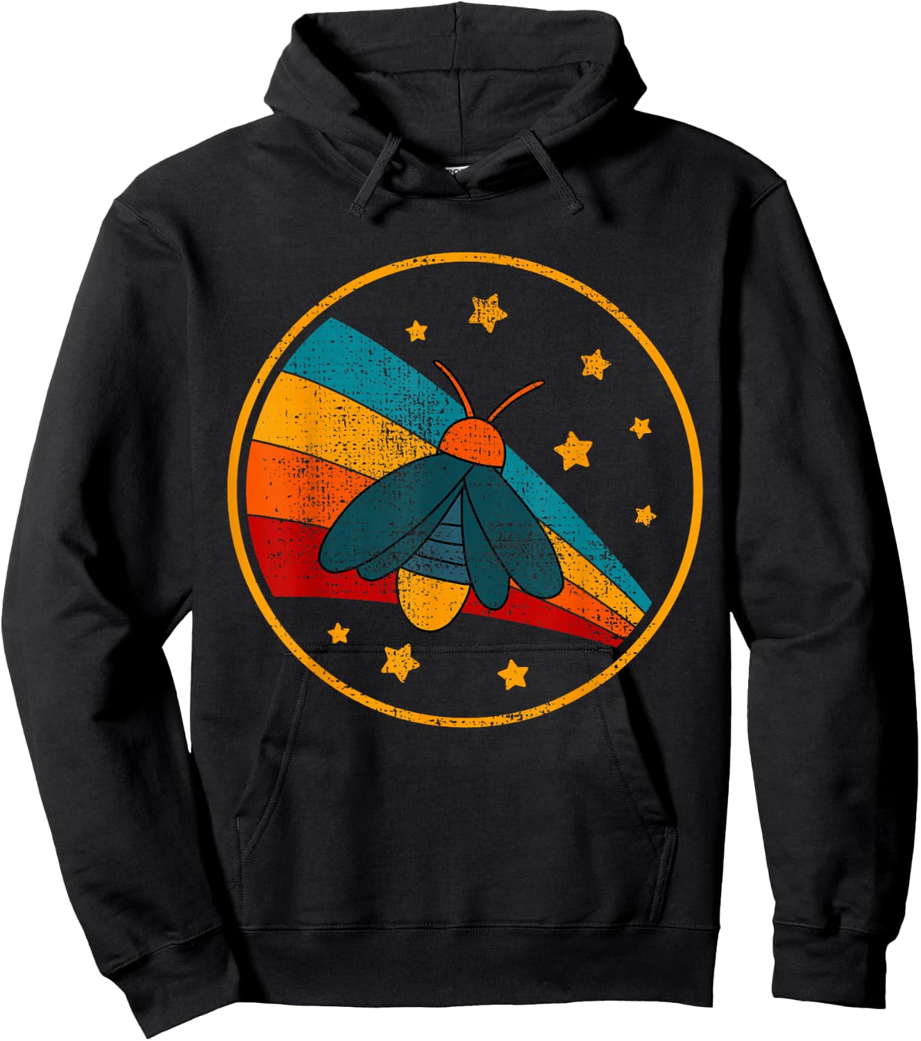Vintage Fireflies Lightning Bugs Glow-Worm Hoodie - Hoodie | Black