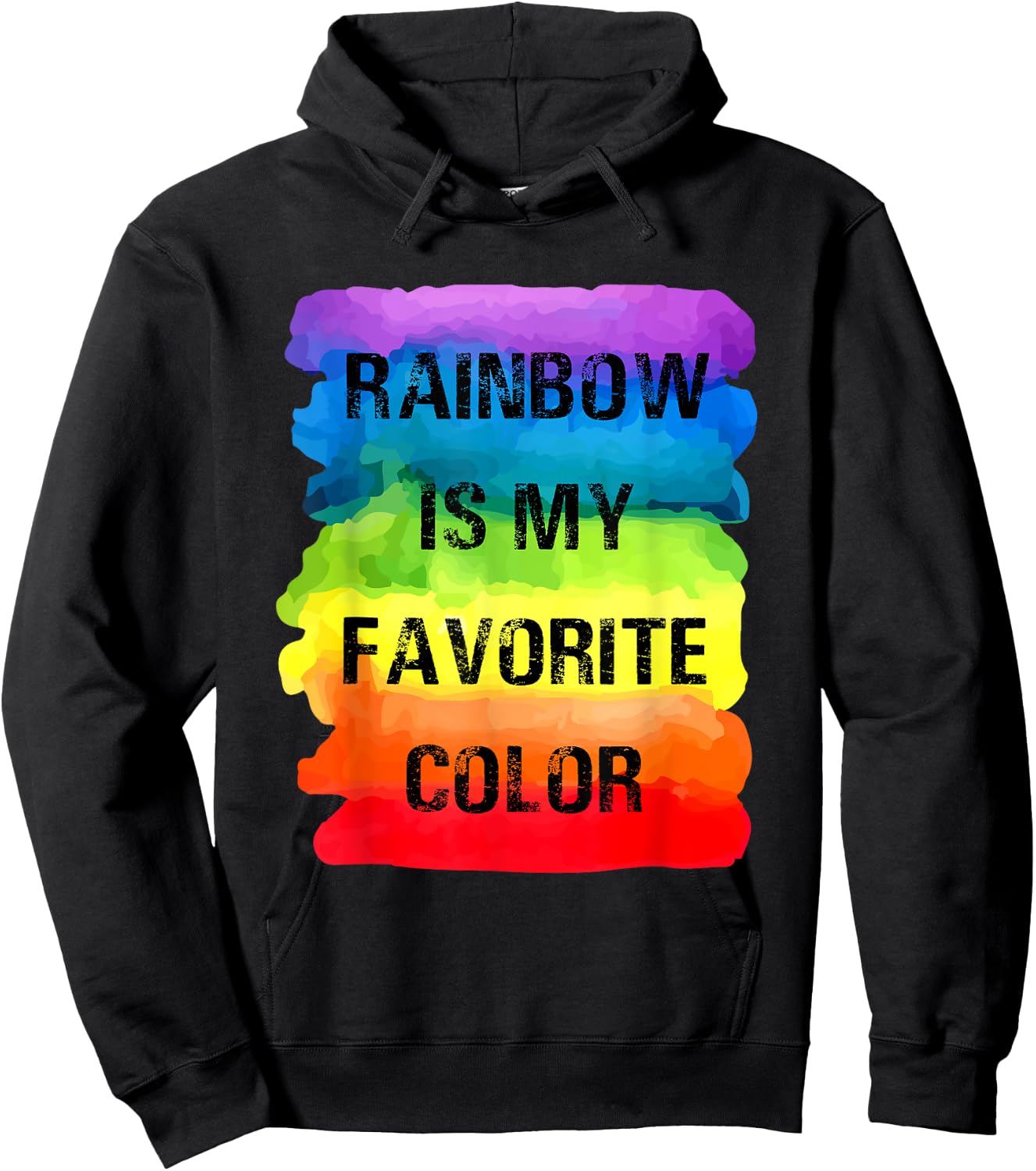 Rainbow Is My Favorite Color Design Hoodie - Hoodie | Black
