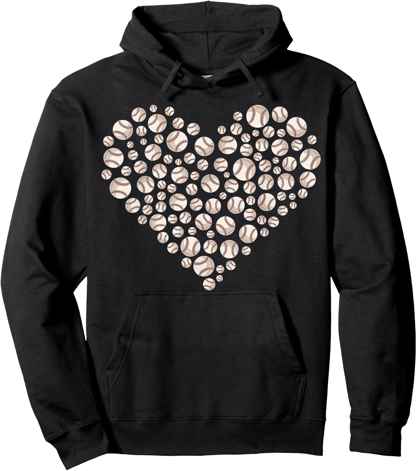 Valentine Baseball Heart Valentines Day Baseball Lover Hoodie - Hoodie | Black