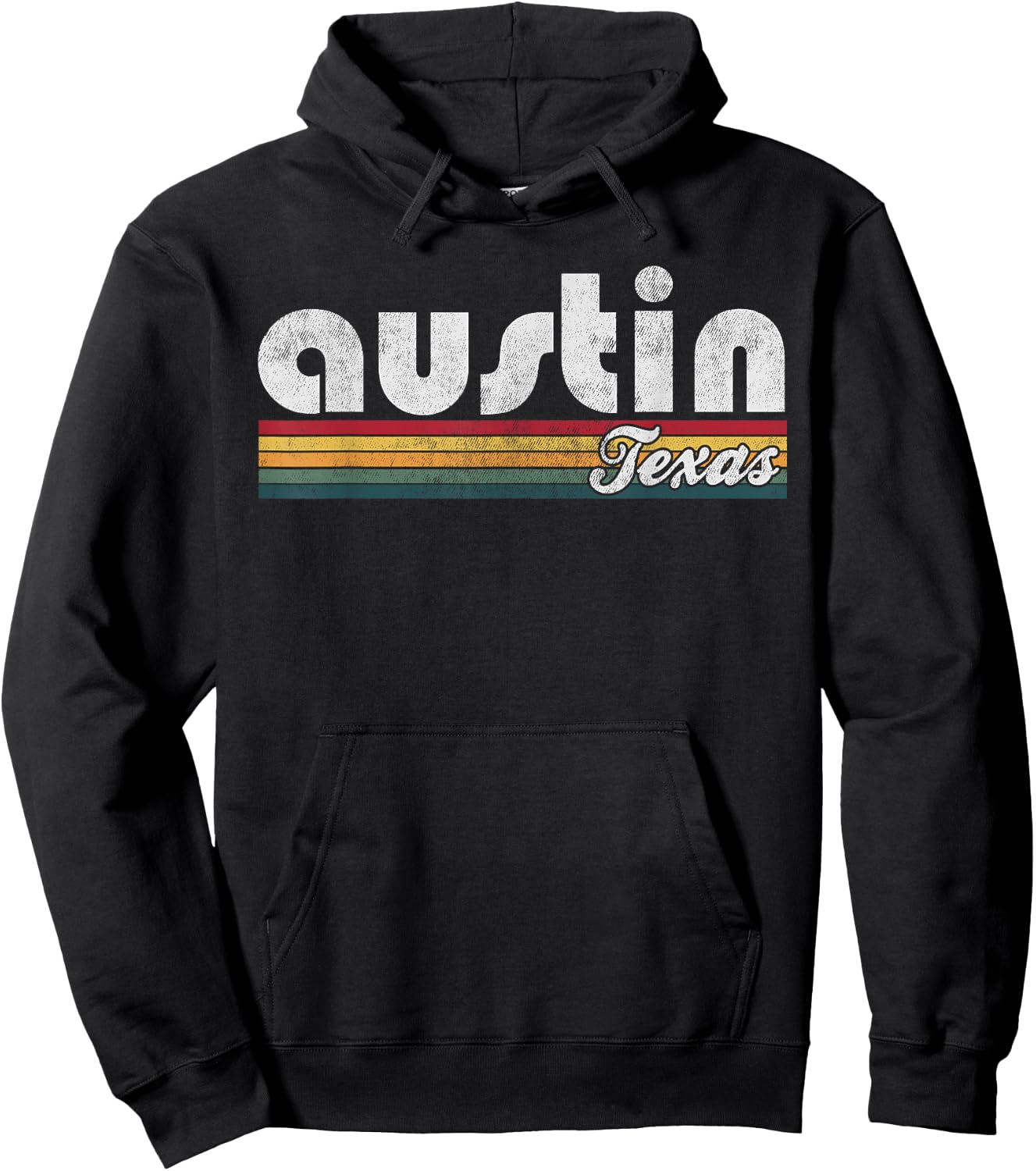 Austin Texas Vintage 70's 80's Retro Style Men Women Hoodie - Hoodie | Black