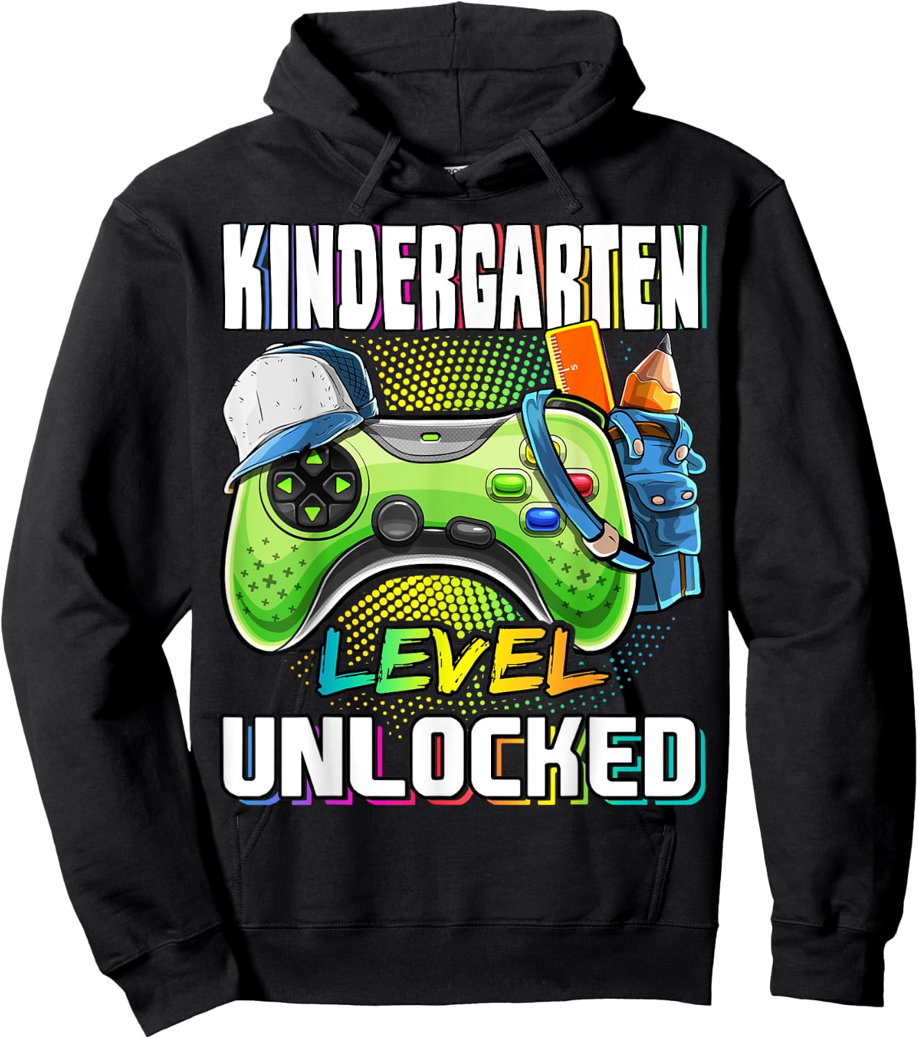 Kindergarten Level Unlocked Video Game Back to School Boys Hoodie - Hoodie | Black