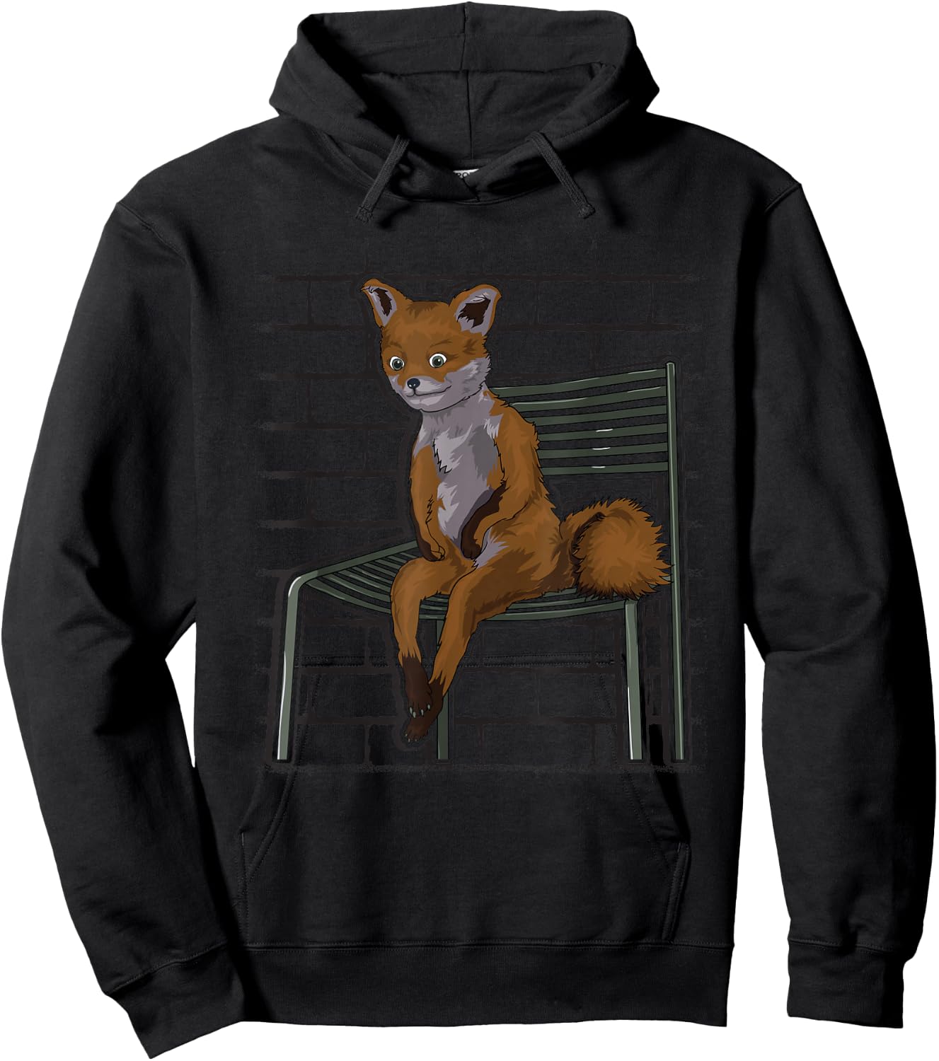Awkward Sitting Fox Dank Meme Hoodie - Hoodie | Black