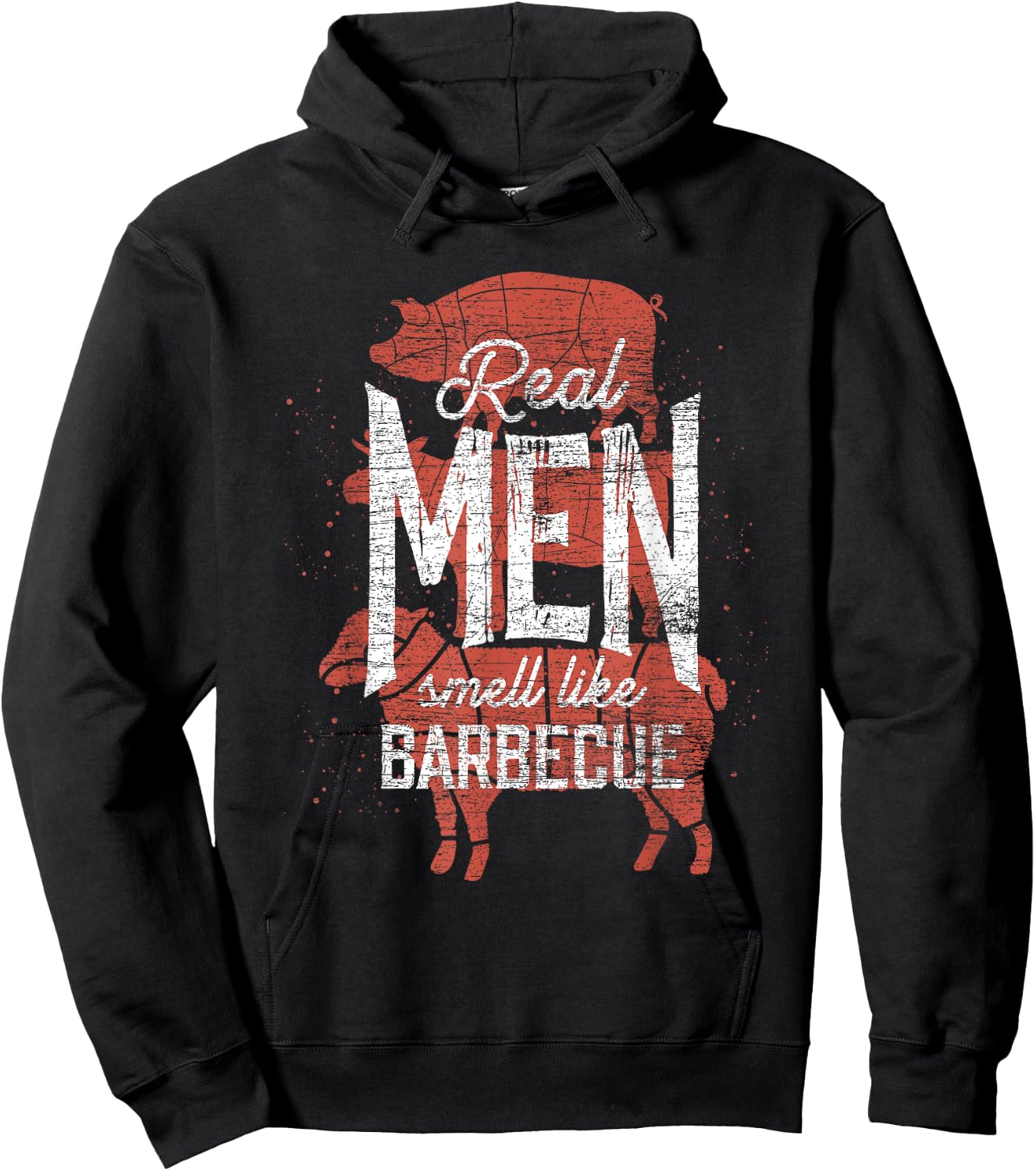Real Men Smell Like Barbecue Smoked Meat Men Gift BBQ Hoodie - Hoodie | Black