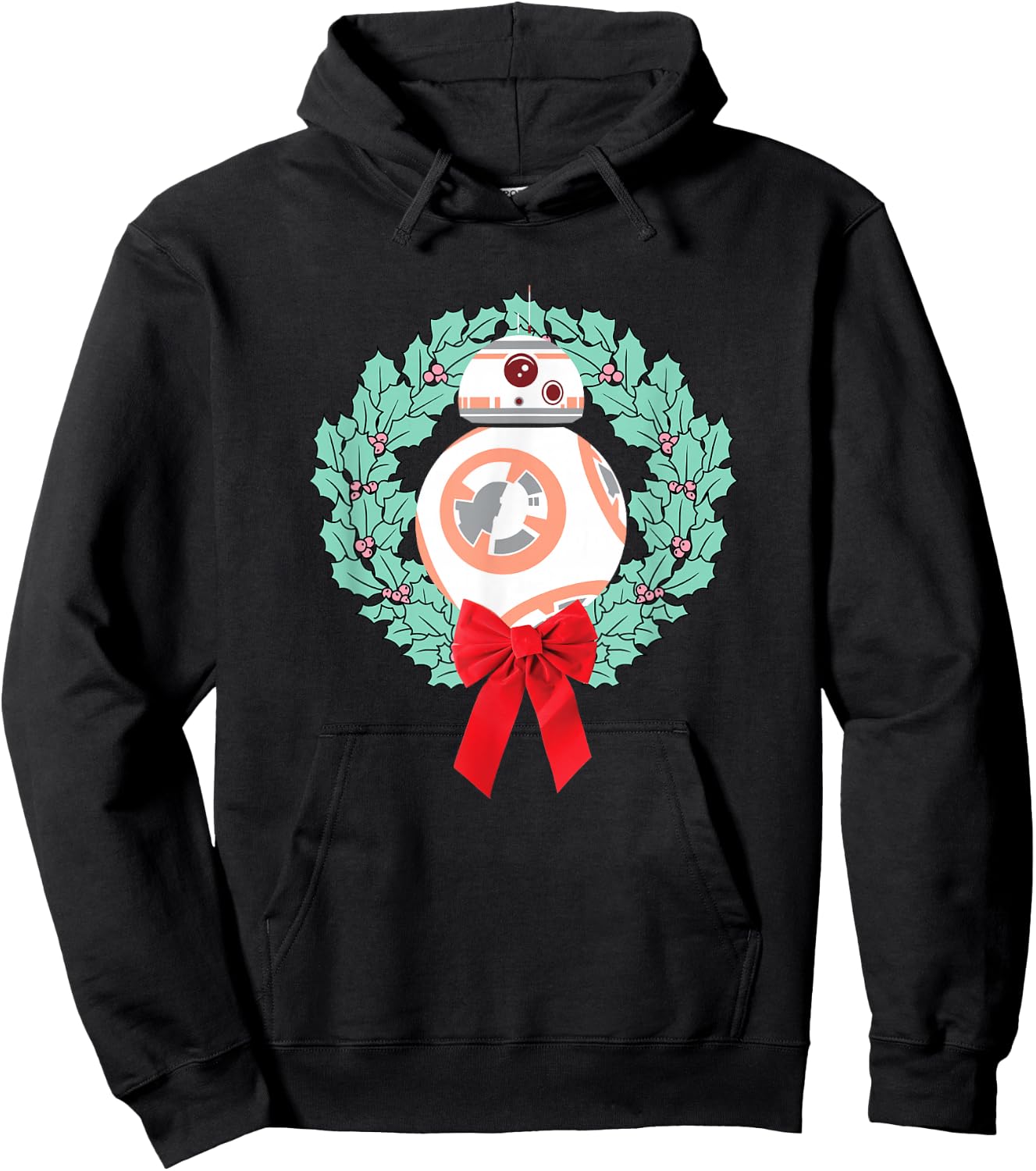 Star Wars The Force Awakens Christmas Crown BB-8 Chest Logo Hoodie - Hoodie | Black