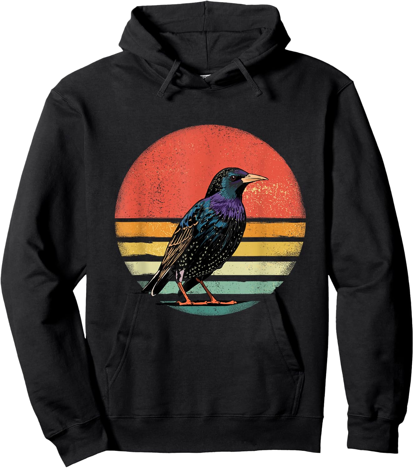 Retro Vintage Starling Nature Starling Bird Watcher Hoodie - Hoodie | Black