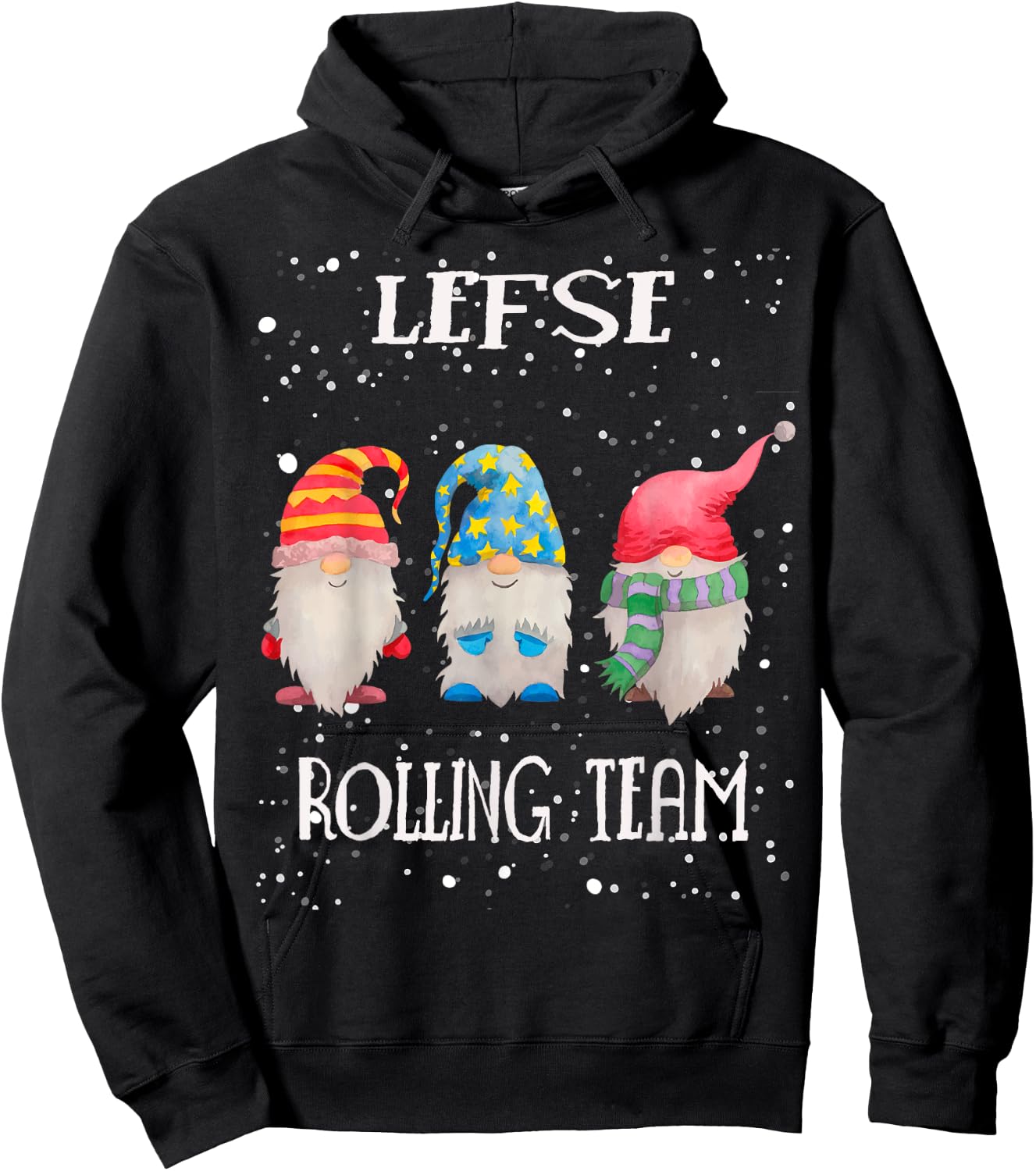 Lefse Rolling Team Nordic Merry Christmas Gnome Baking Tomte Hoodie - Hoodie | Black